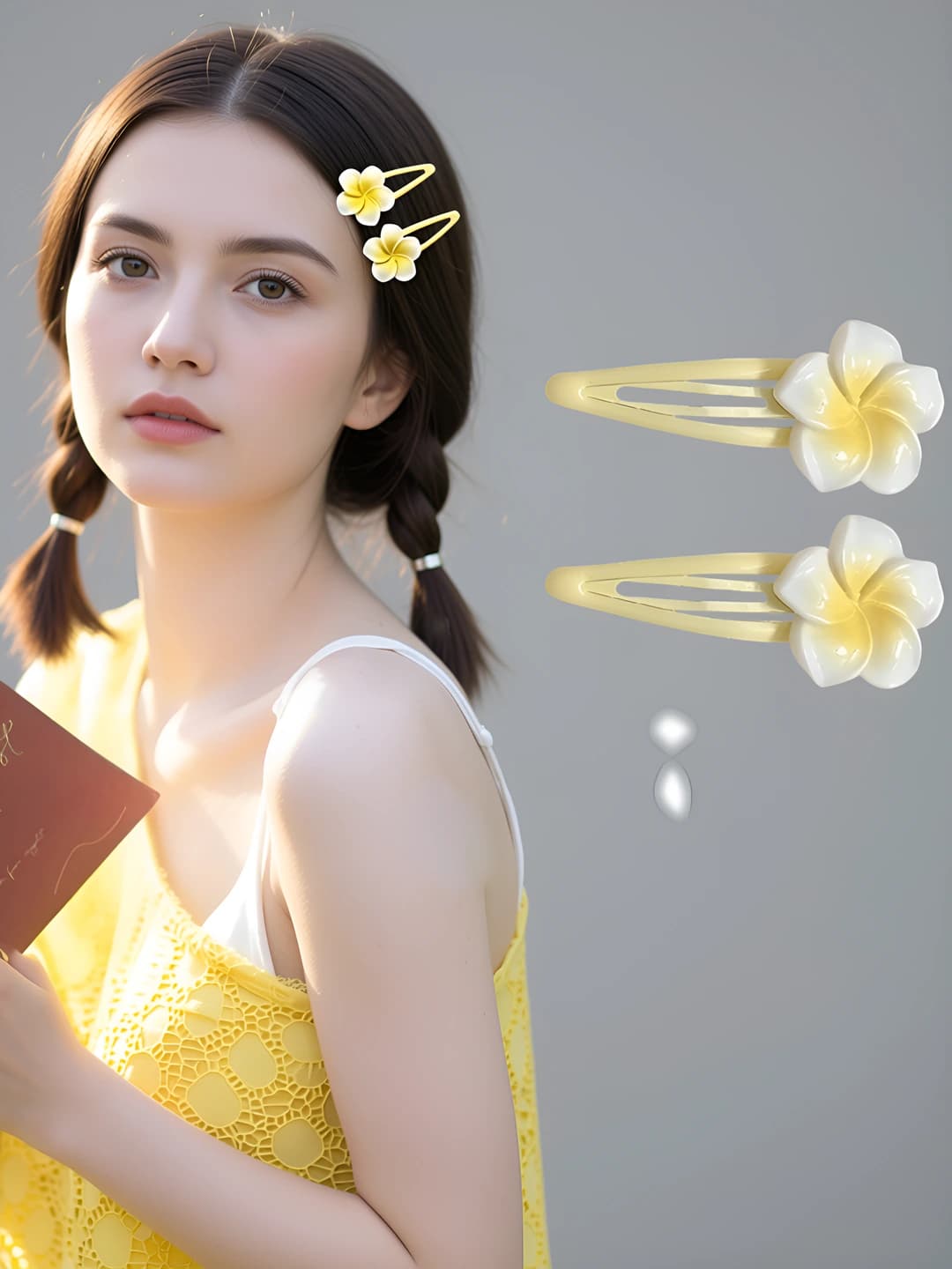 3# plumeria drop clip 2 pcs (approx. 5.7cm)