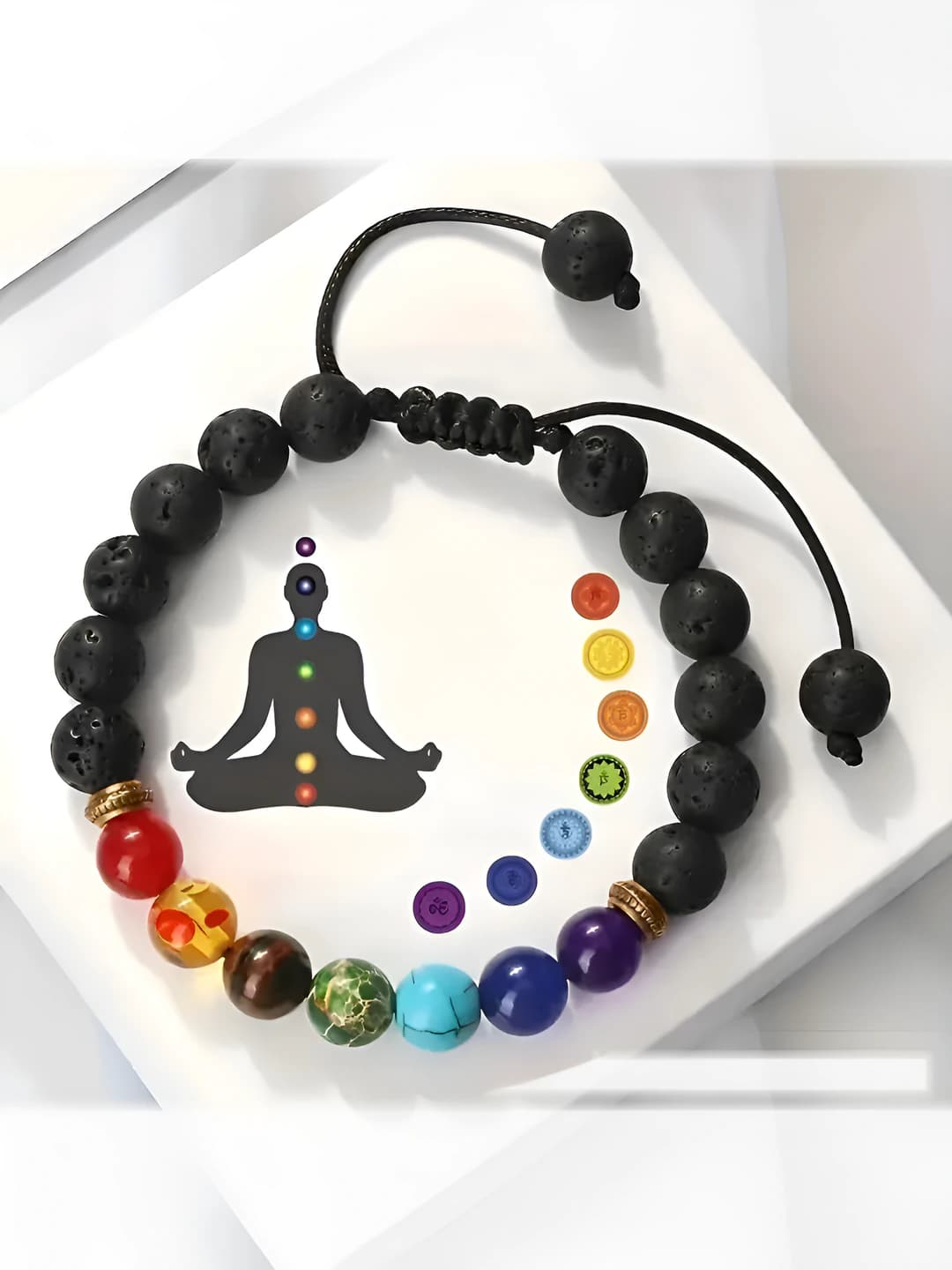 8mm natural volcanic stone energy bracelet for yoga, handmade