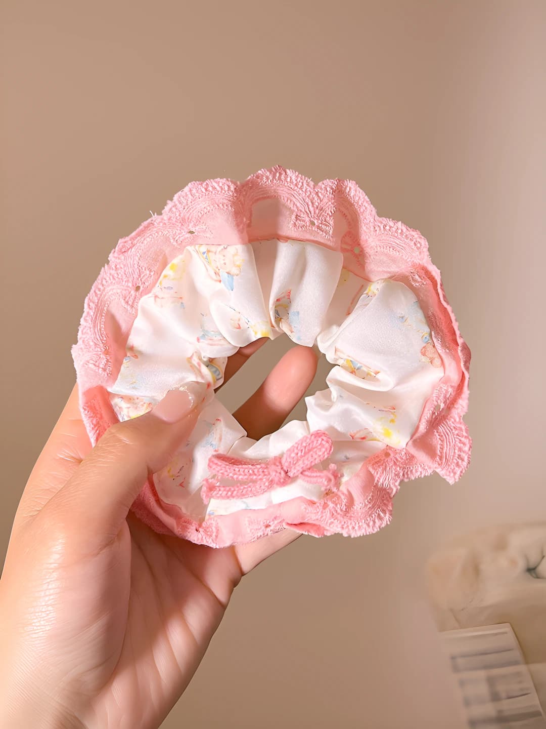 1# Бант, розовый, 10 см
