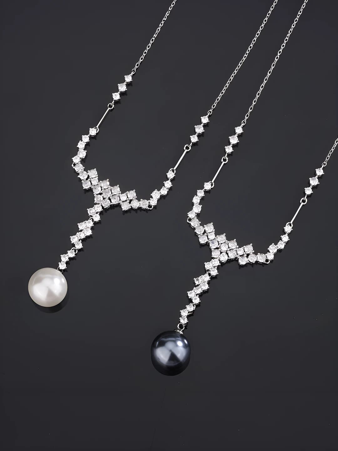 Ayollar uchun 14mm oq marjonli, oltin qoplamali, geometrik shakldagi, o'z zanjirli, qimmatbaho uslubdagi qisqa zanjir