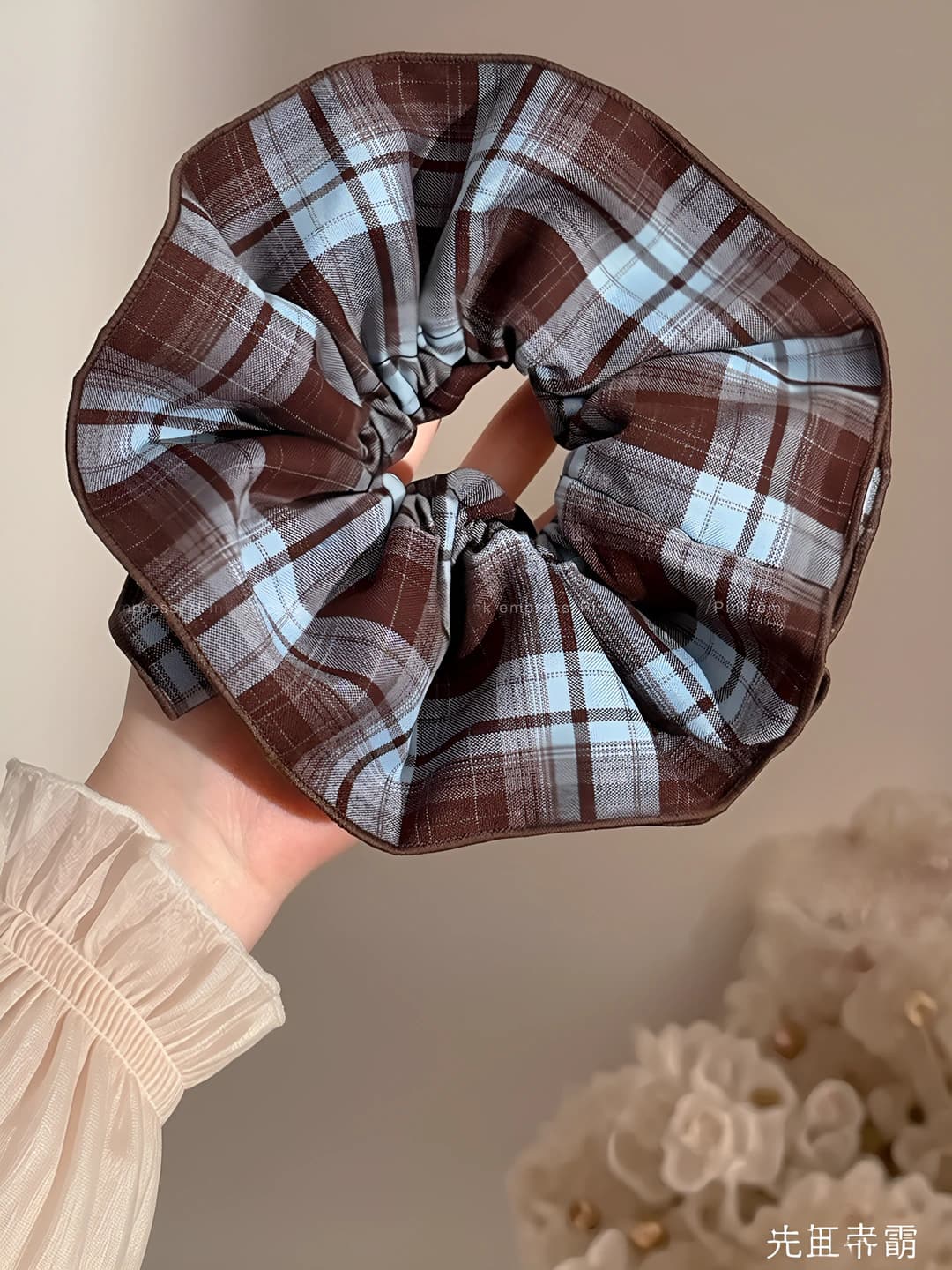 2# Blue-coffee houndstooth 16 cm