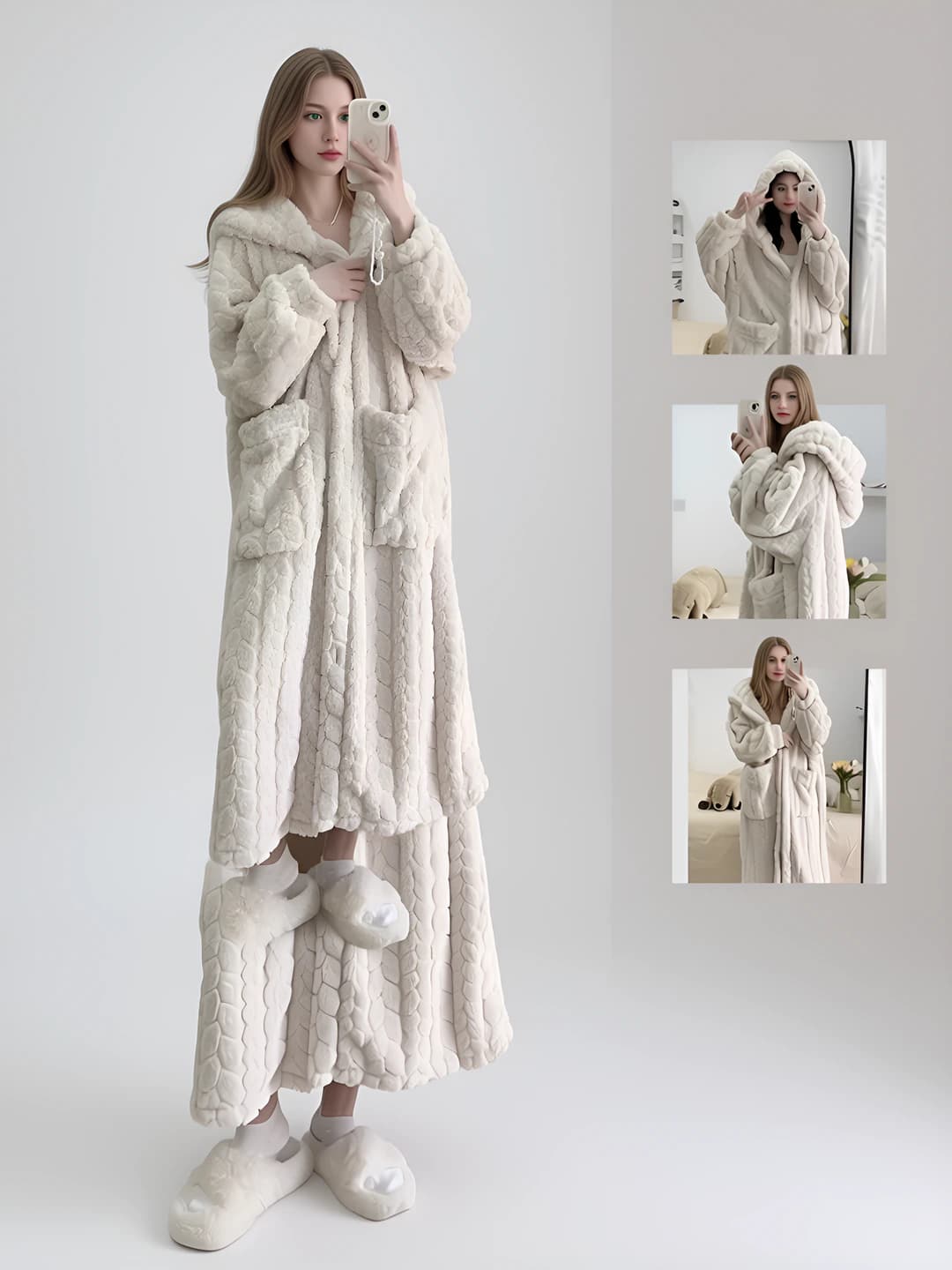 Жаккардовый длинный халат