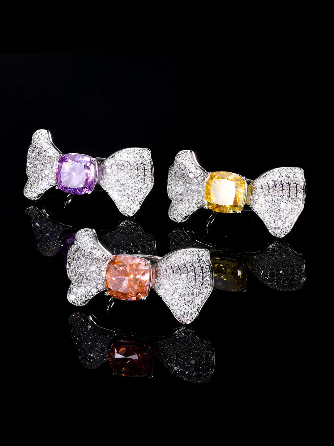 Women's ring with gold-plated copper base, high-carbon diamond, ice flower cut, 10*12 mm size, minimalist style