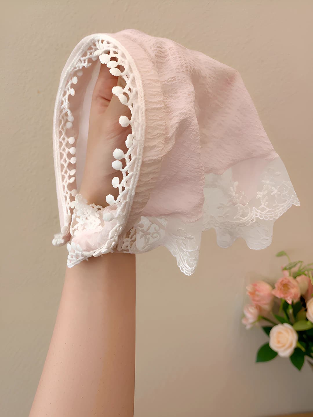 7# Розовый кружево обруч