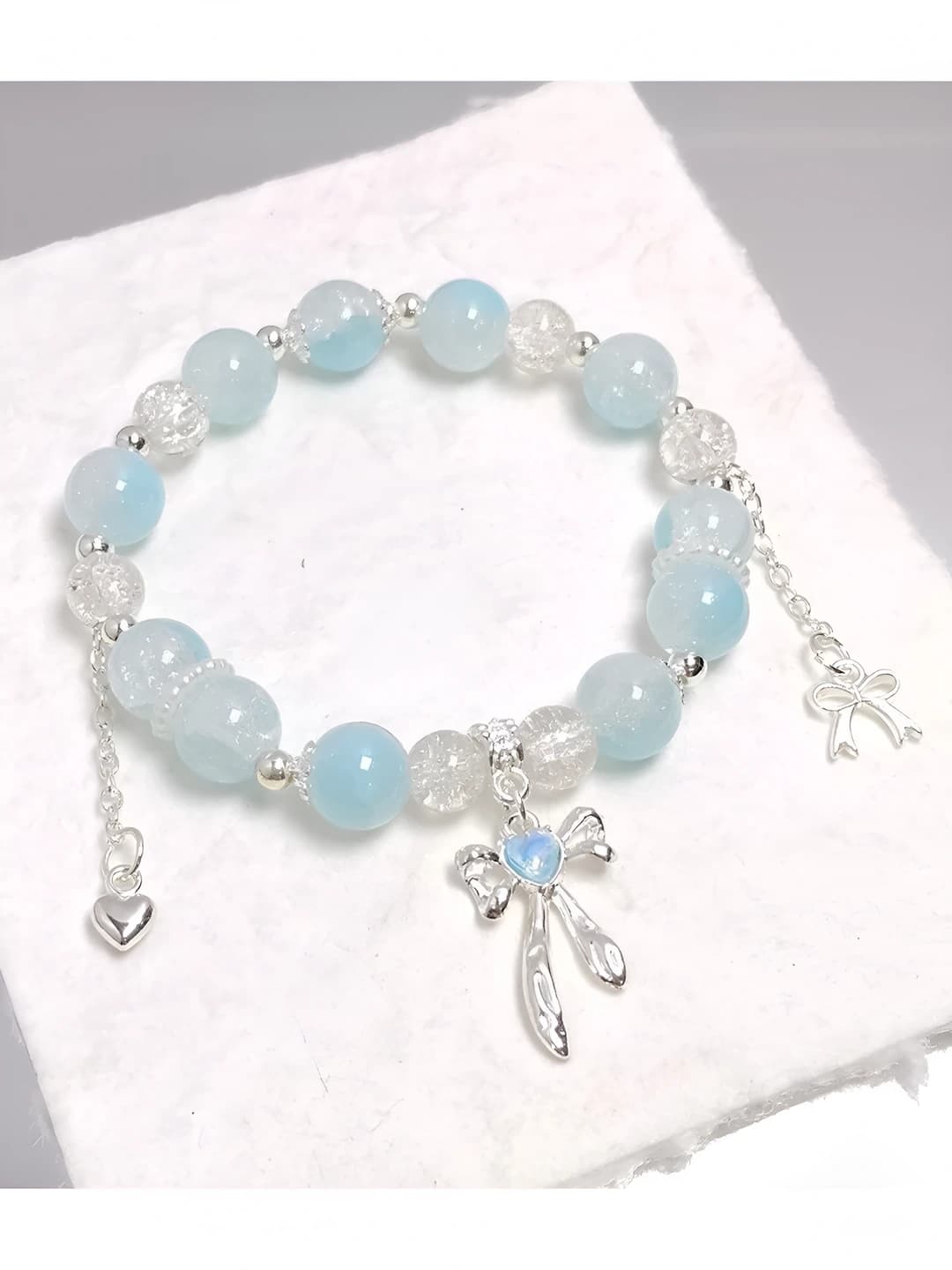 Heart and bow, blue