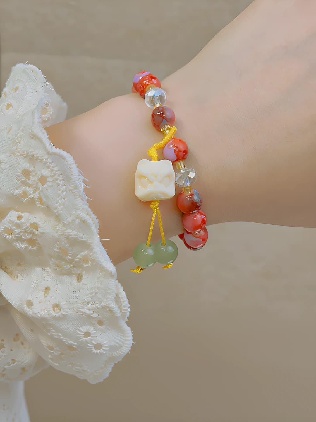 41# Neon cracked beads - Lion Dance