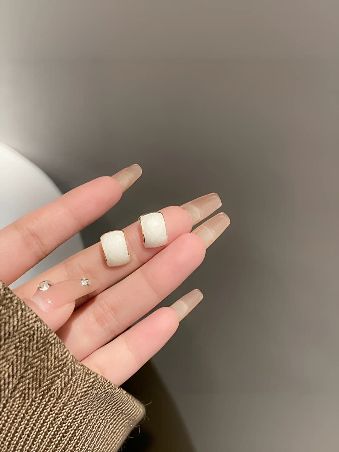 1# Arch drip off-white earrings - silver gold