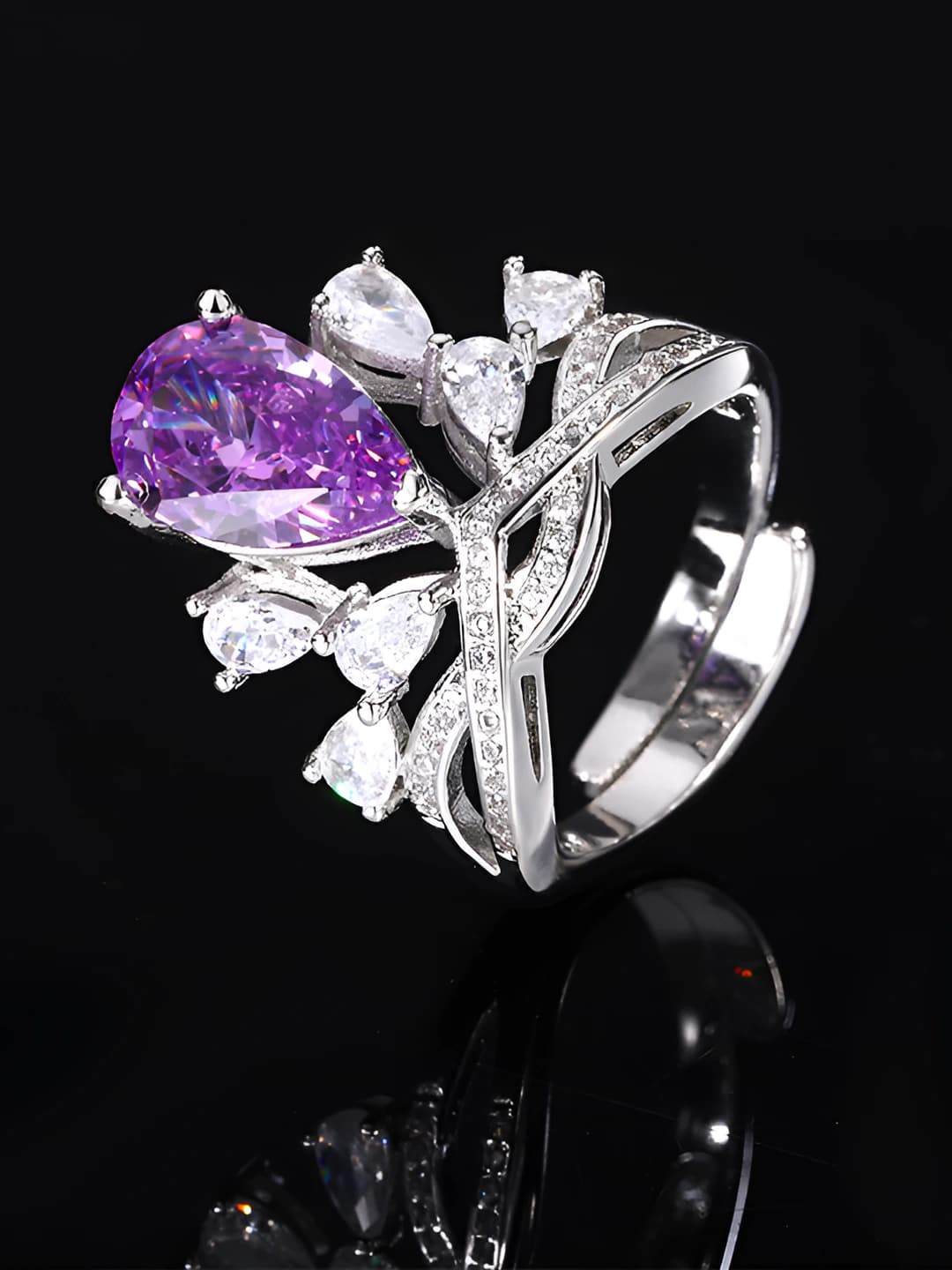 Purple diamond ring