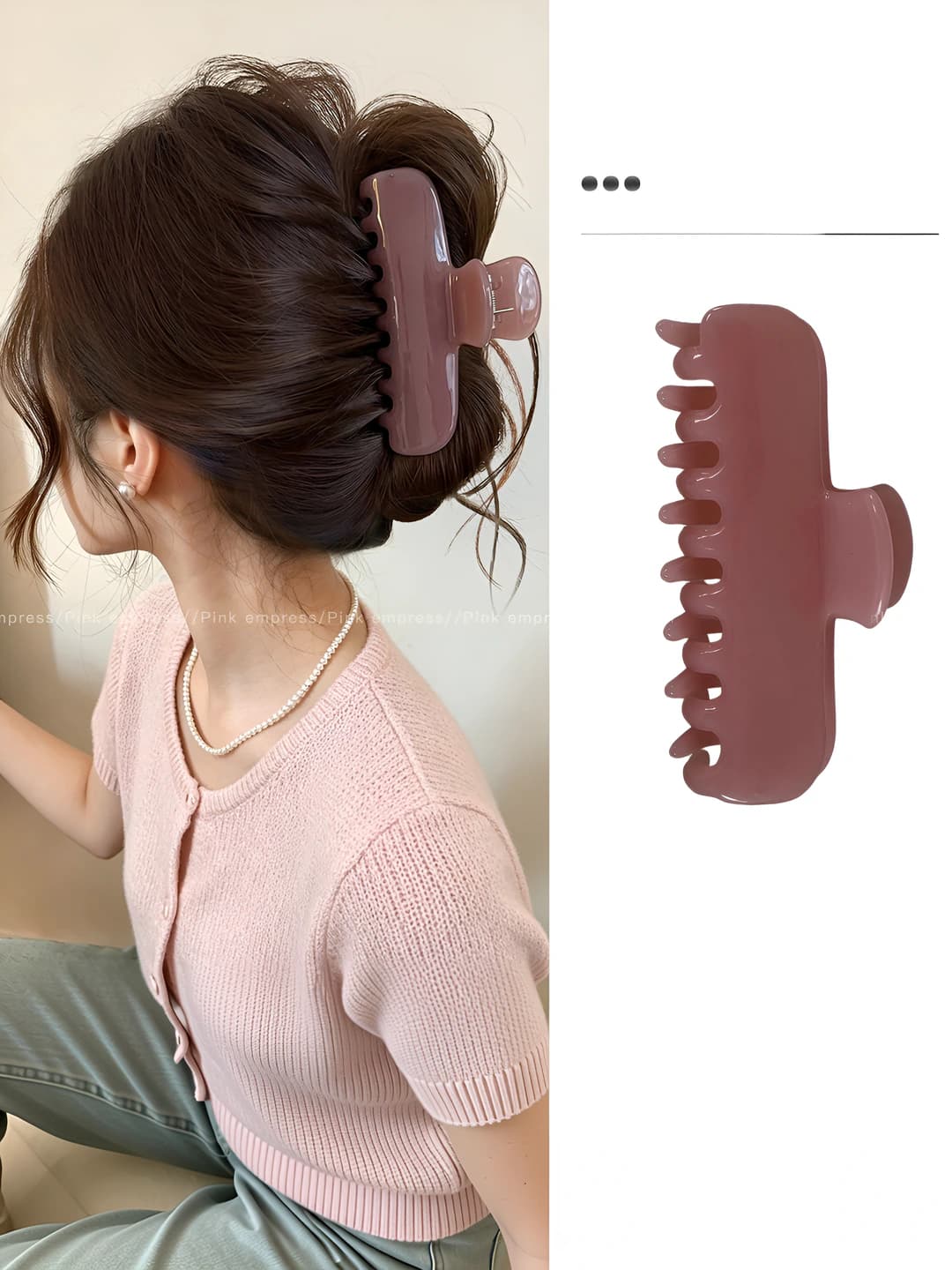 4# Lilak pushti - Muz rangli kvadrat klips ~11 sm *Akril
