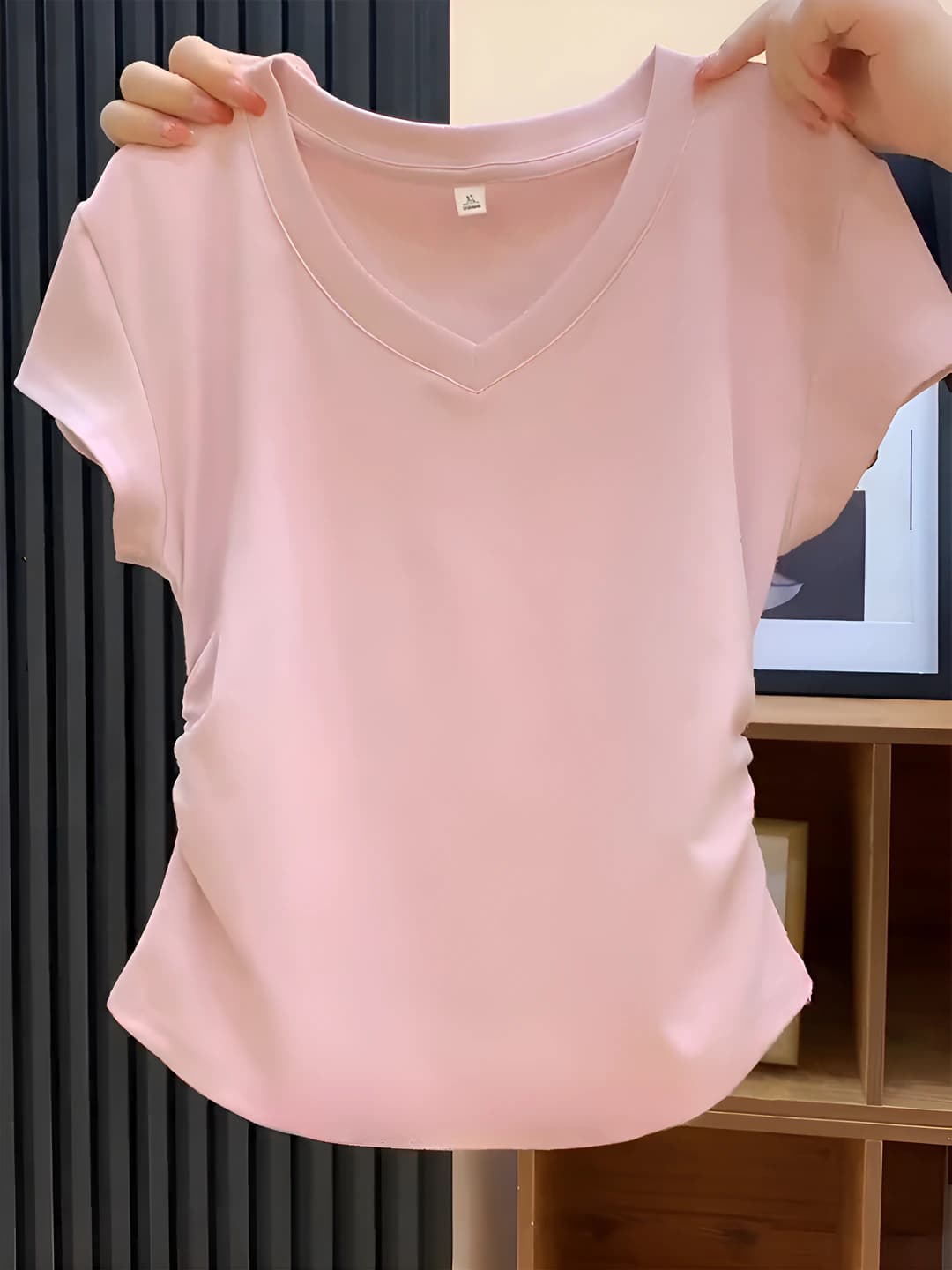 Pink, V-neck