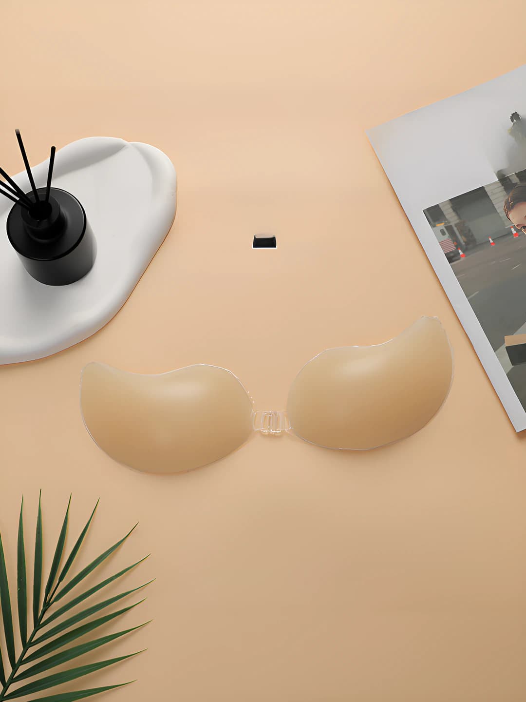 Women's thin, waterproof, seamless and adhesive silicone chest tape in mango shape