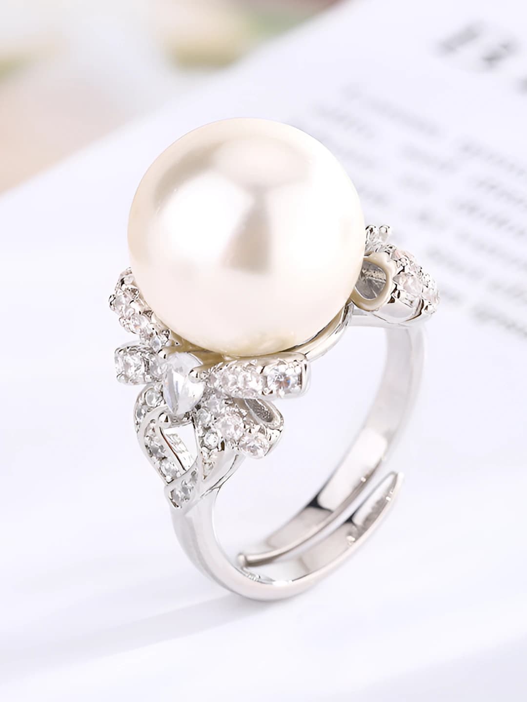 White pearl ring