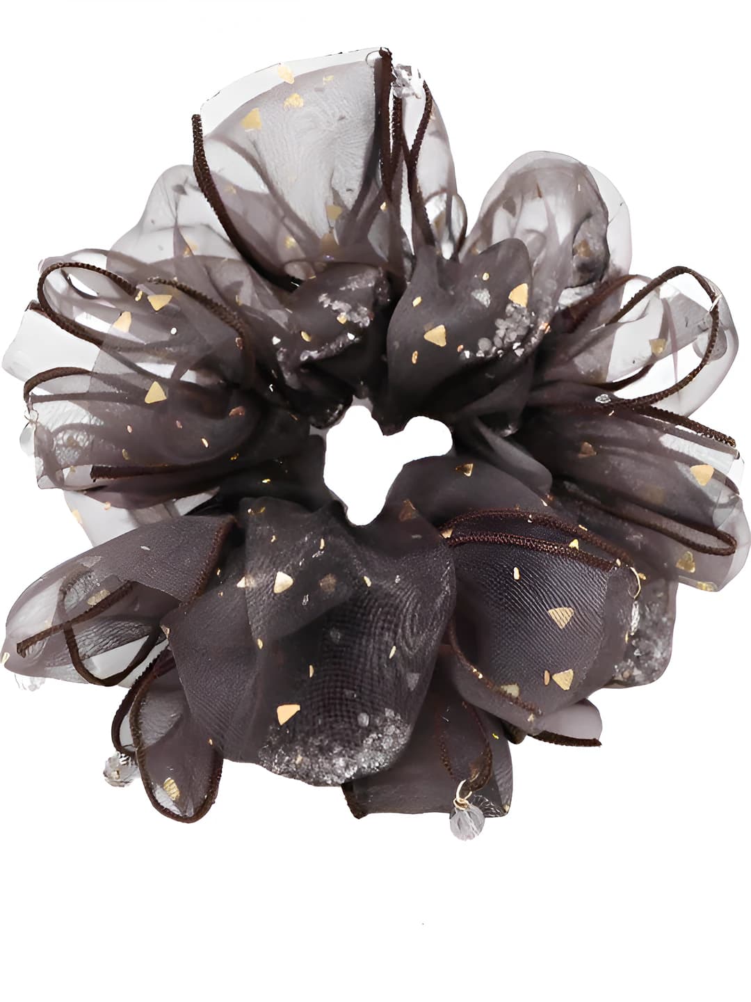 Trendy hair tie [Gold coffee]