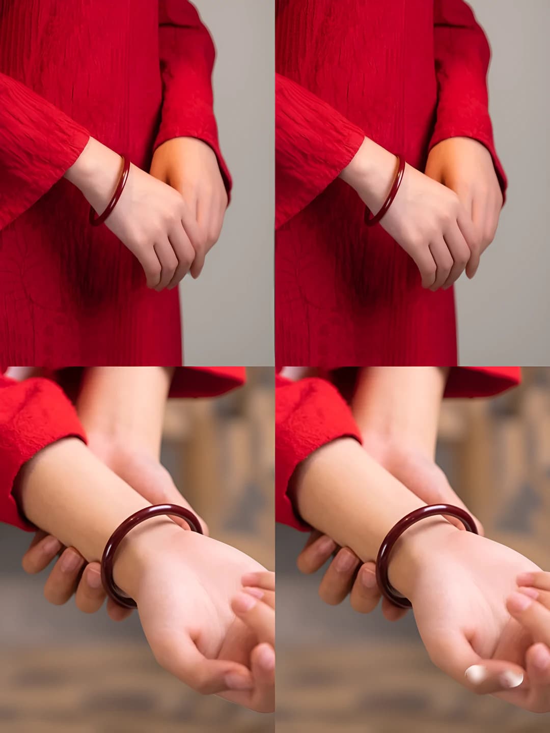 Толстый браслет, Красный киноварь, 58mm