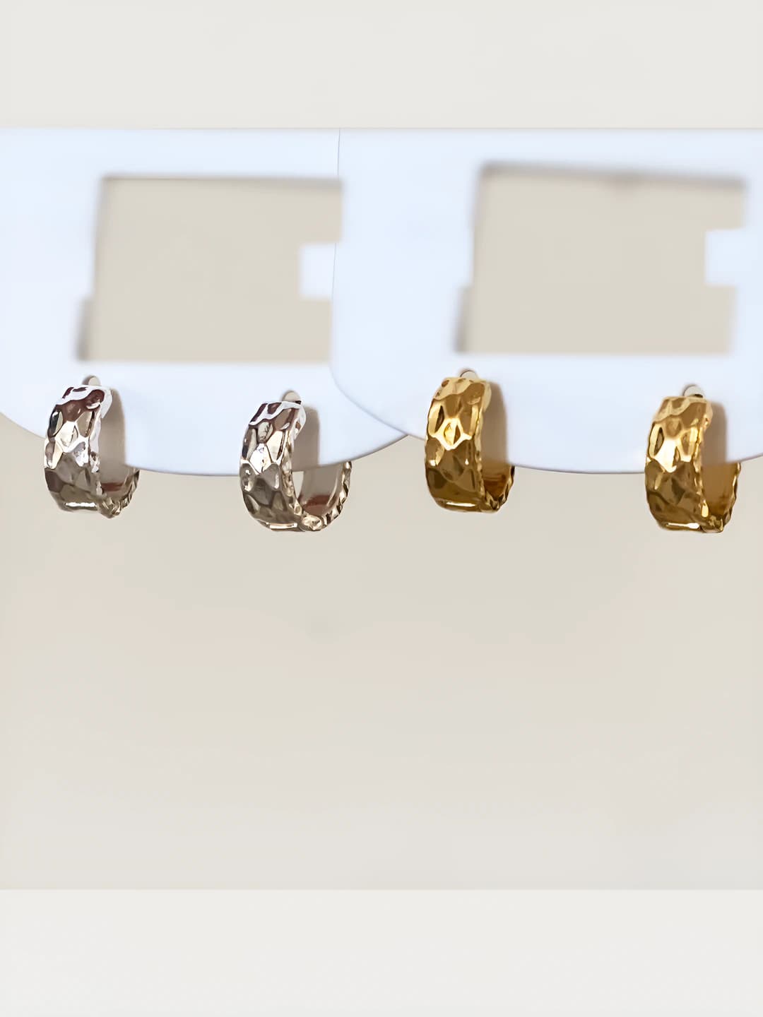 Women's copper geometric square earrings with 18k plating