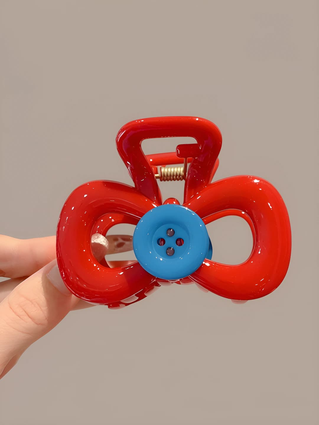 Red button clip 7 cm