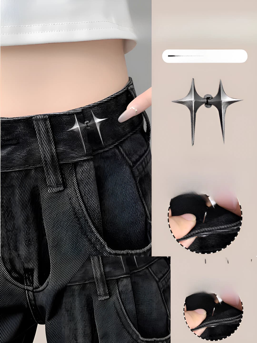 Z6708-1# Black cross star buckle