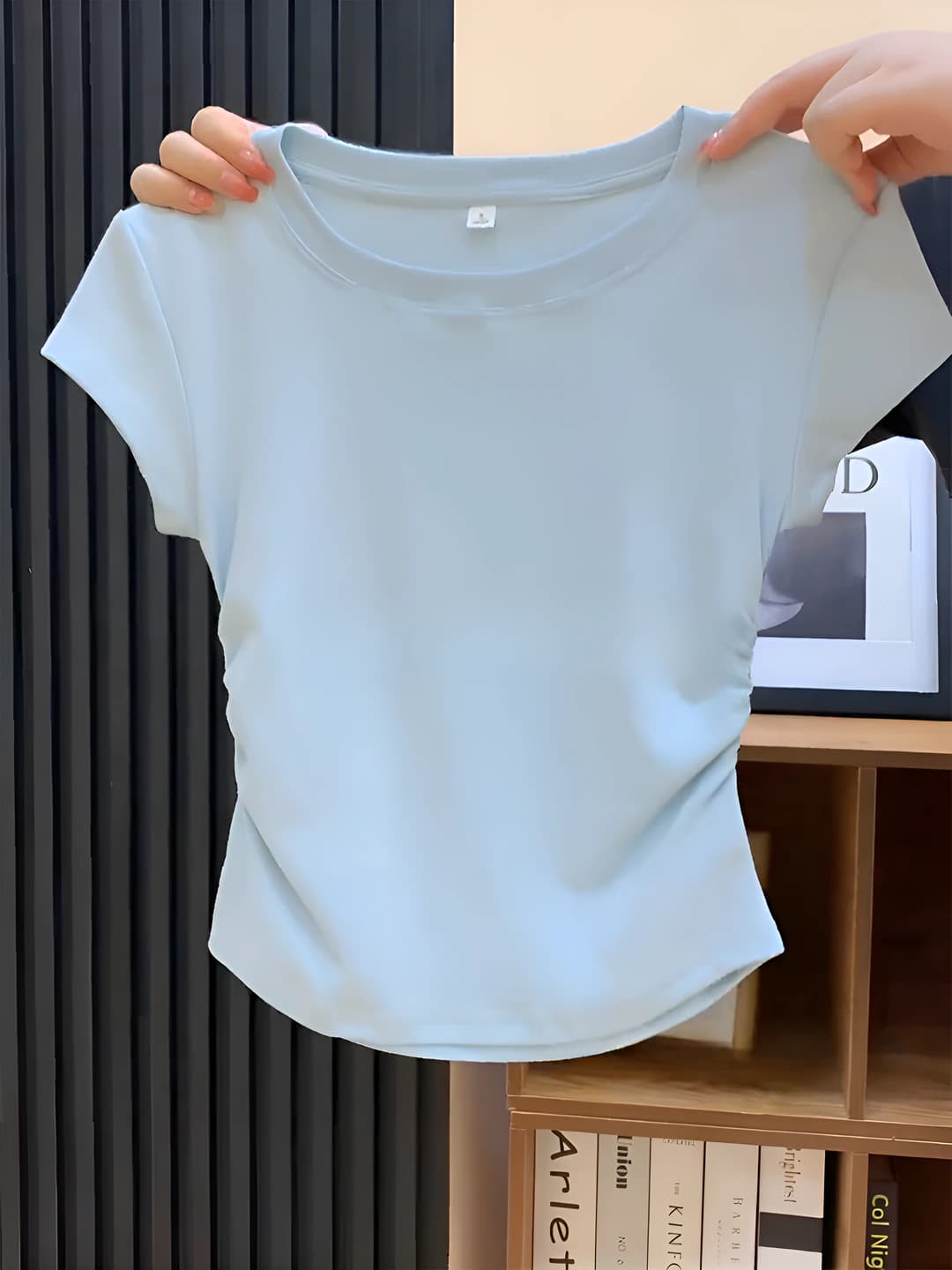 Blue, crew neck