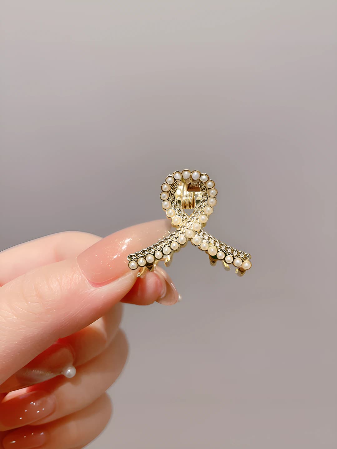 2# Small pearl Y-shaped clip, 3 cm