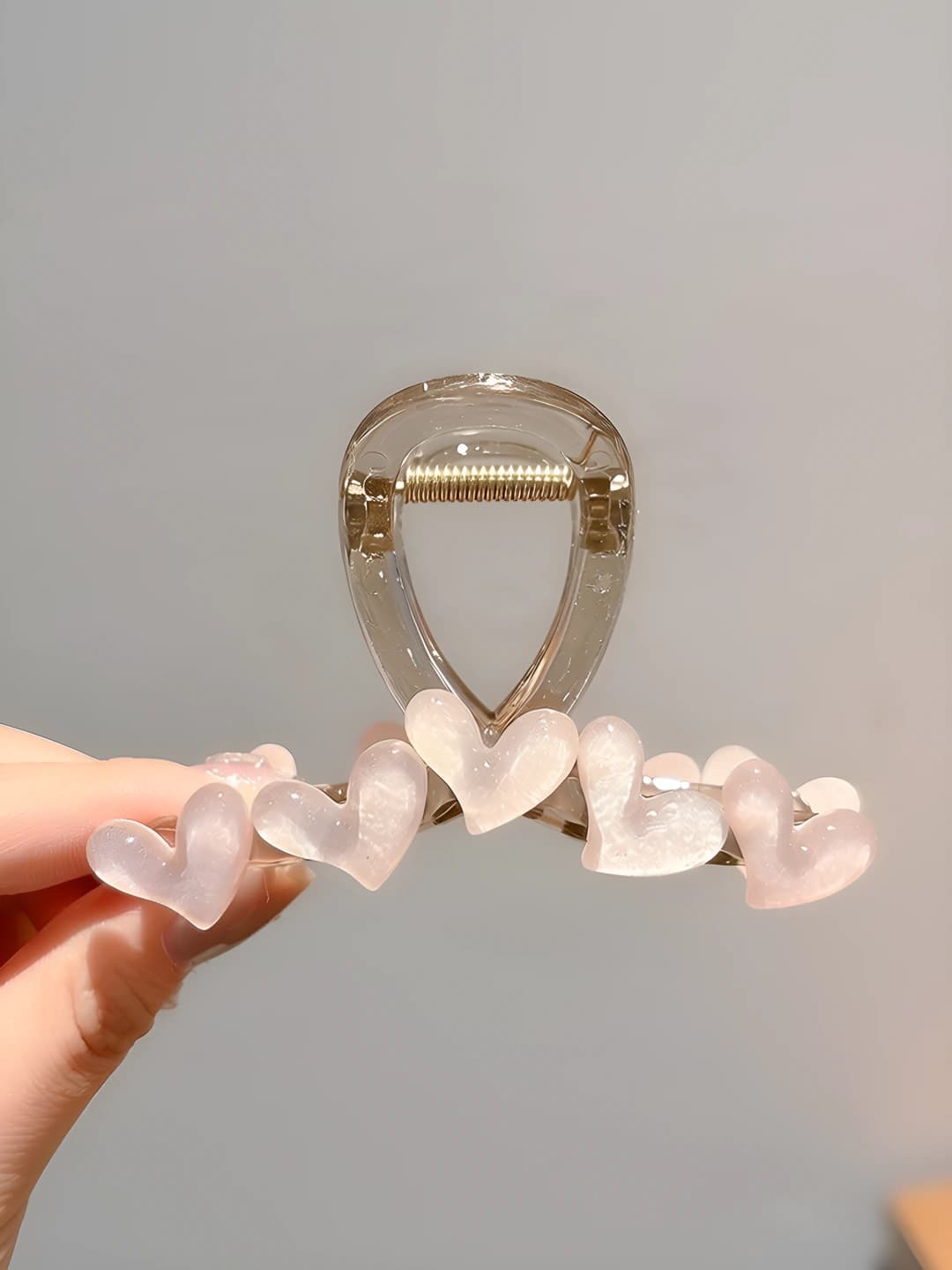 2# Light pink heart clip
