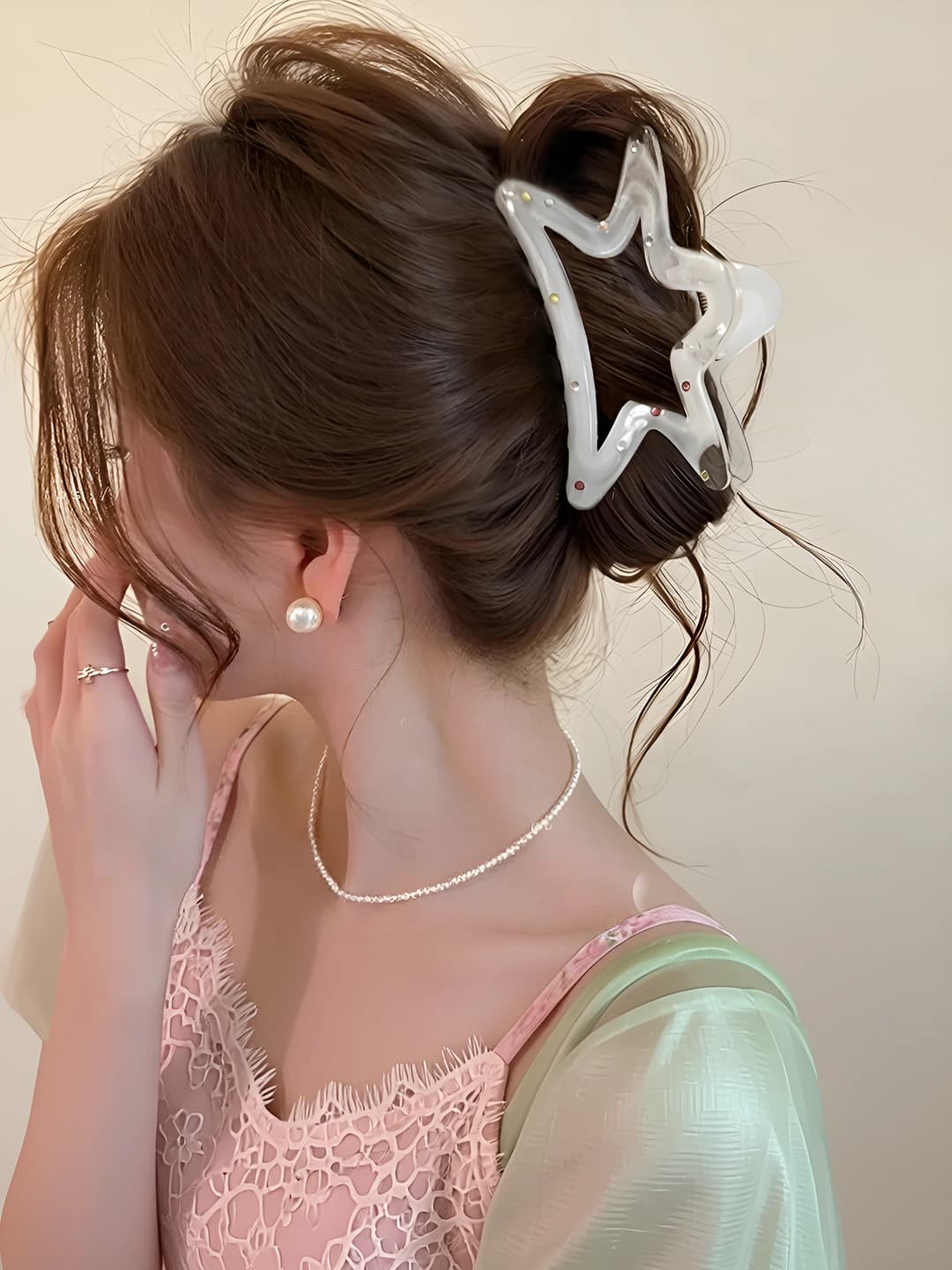 1# Зажим в форме звезды с камнями 10 см