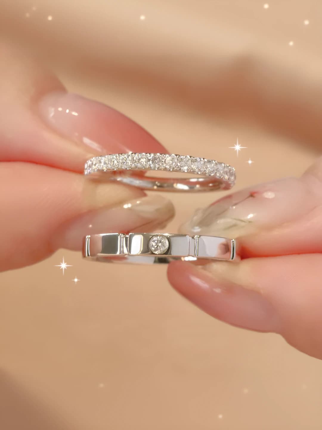 Adjustable open square-shaped couple rings as a valentine's day gift for couples