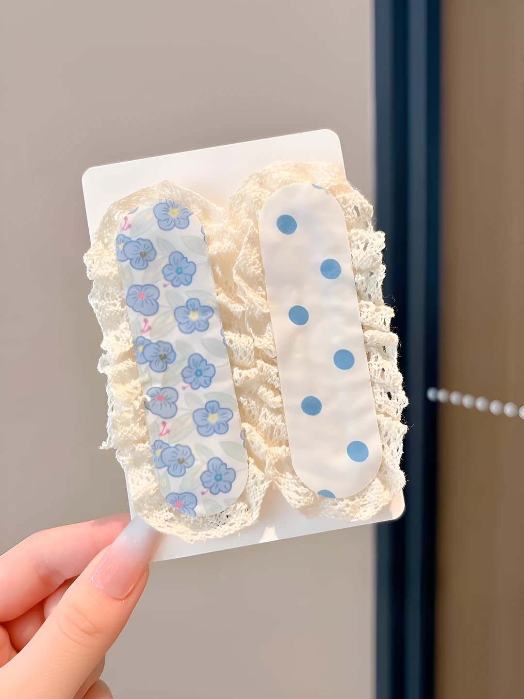 4# Blue polka dot set (11*4.5 cm)