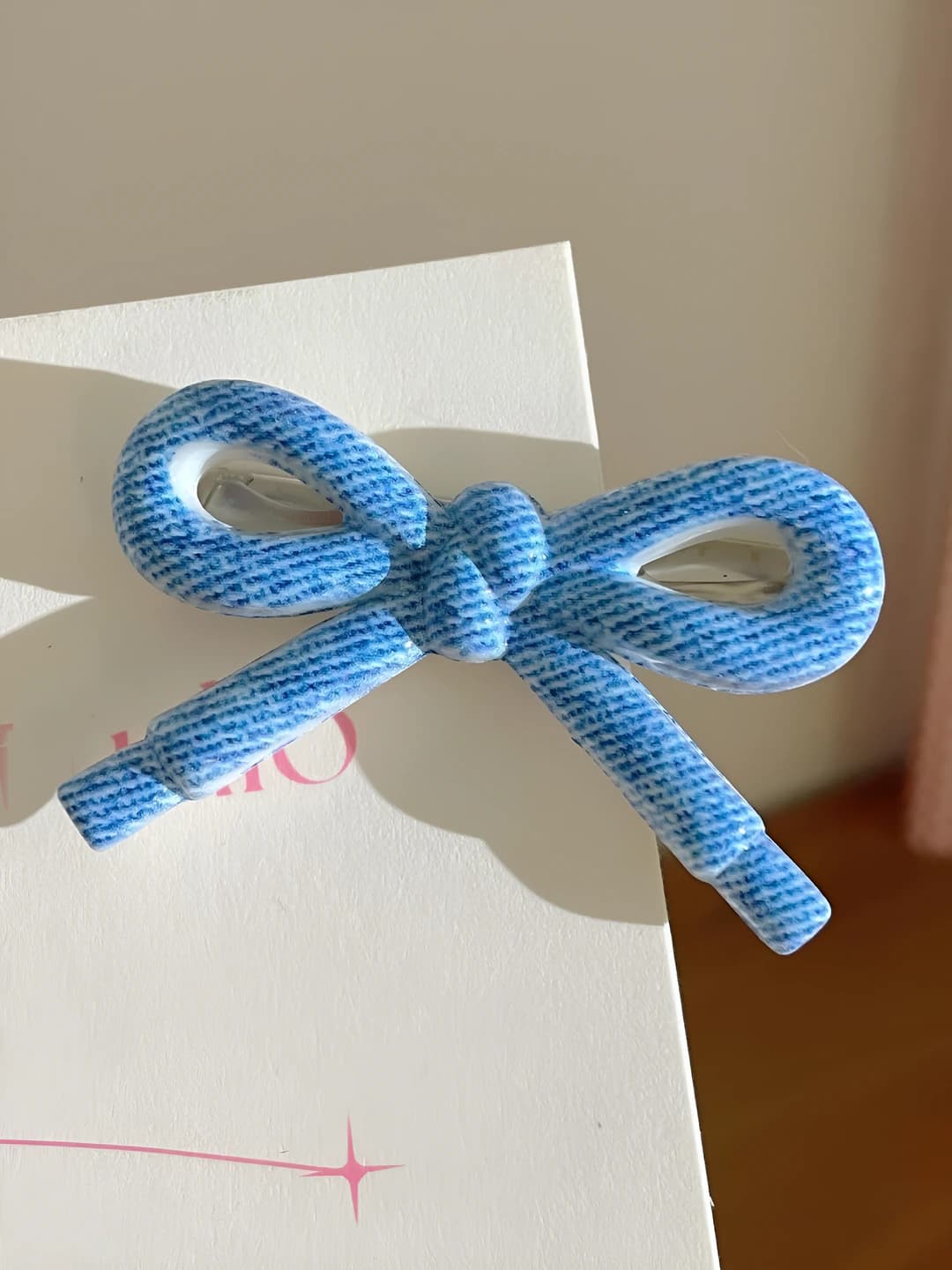5# Bow, denim blue, 5 cm
