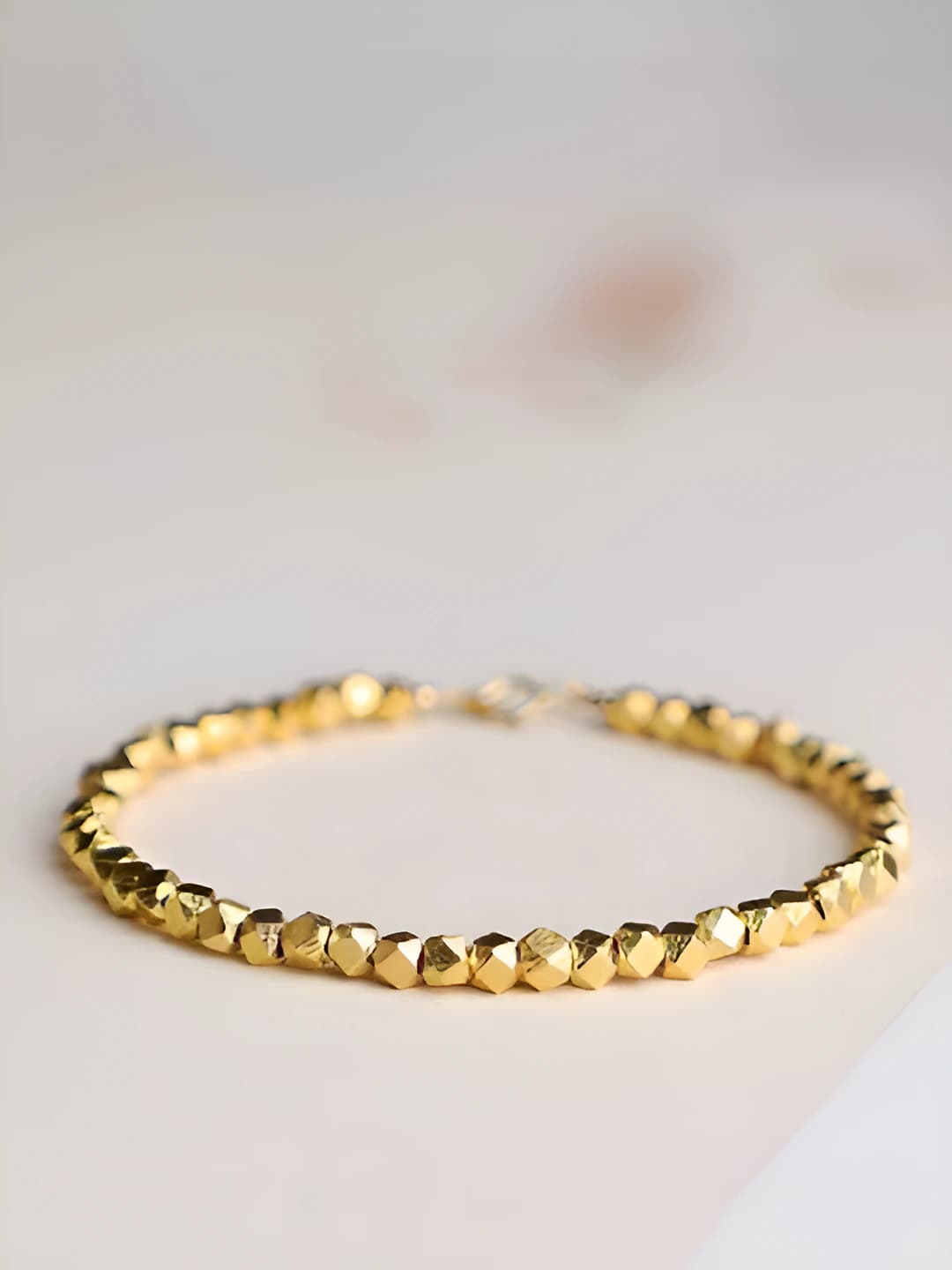 Women's gold retro style bracelet, matte gold, handmade, U-shape, Chinese style design element