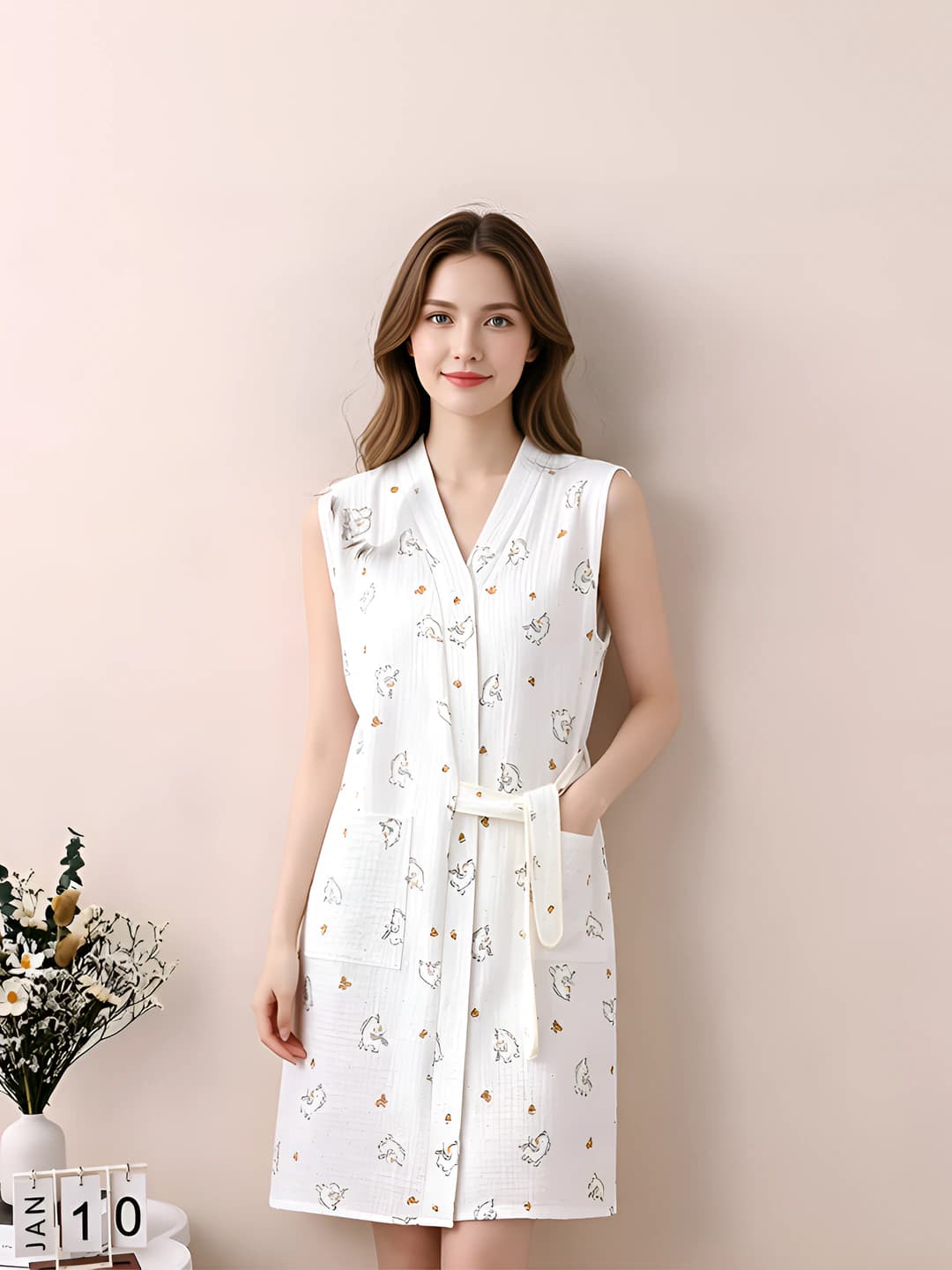 Tianma Cotton Gauze Skirt Sleeveless