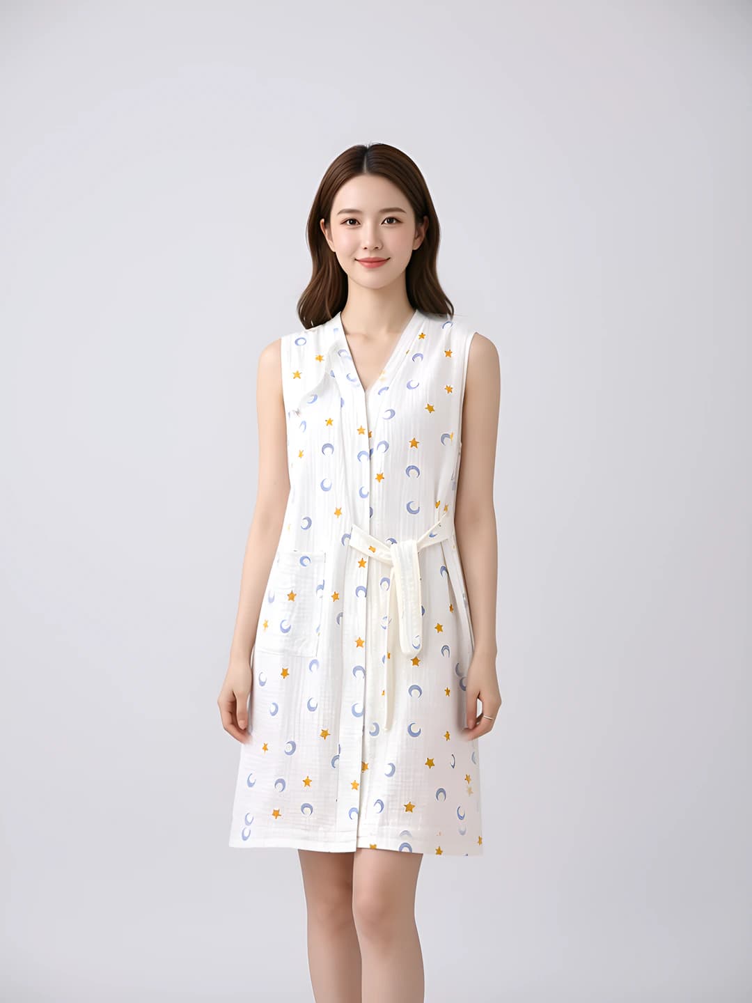 Star and Moon - Sleeveless Cotton Skirt