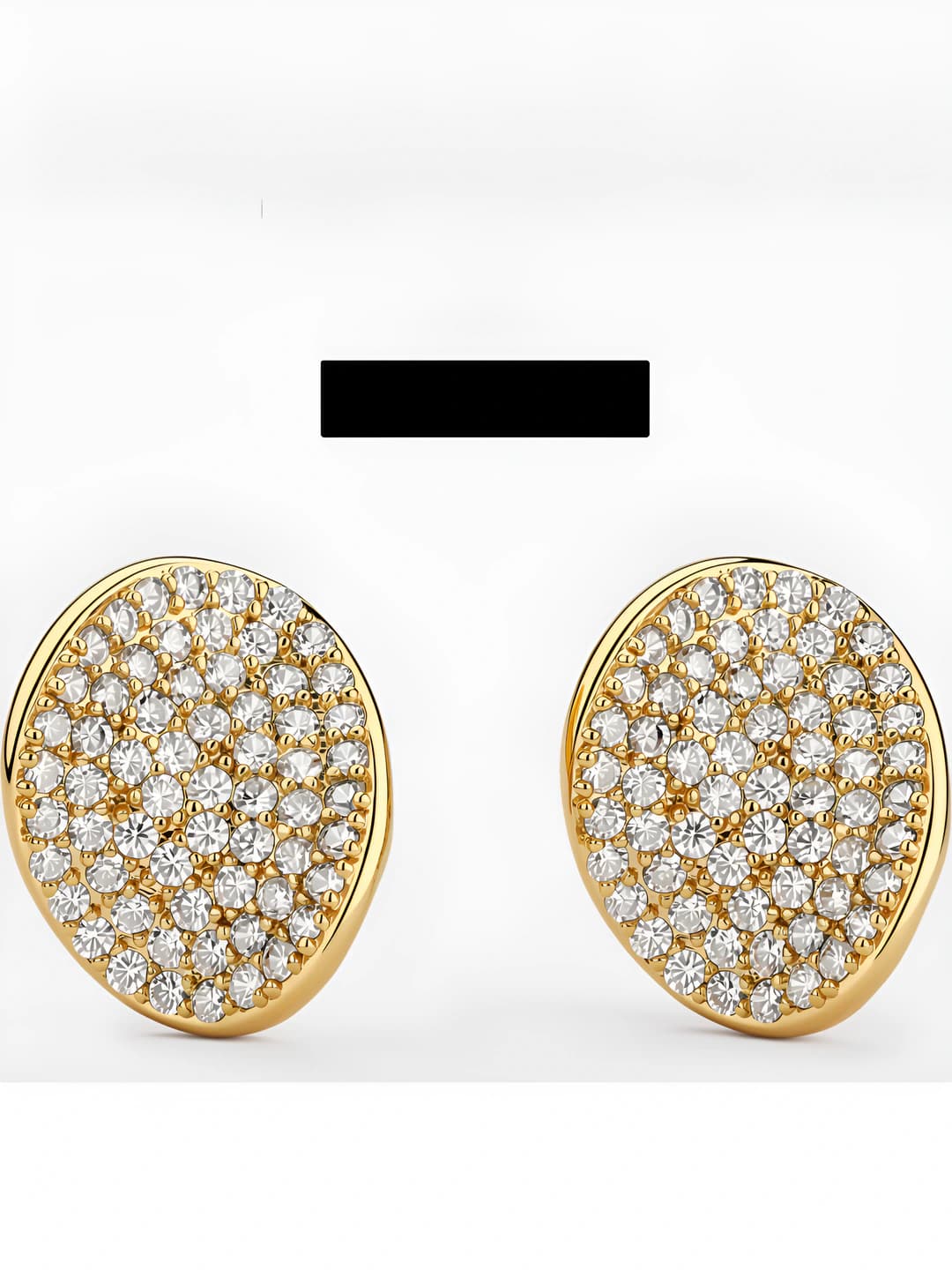Round zircon stud earrings for women, Chanel style jewelry accessory