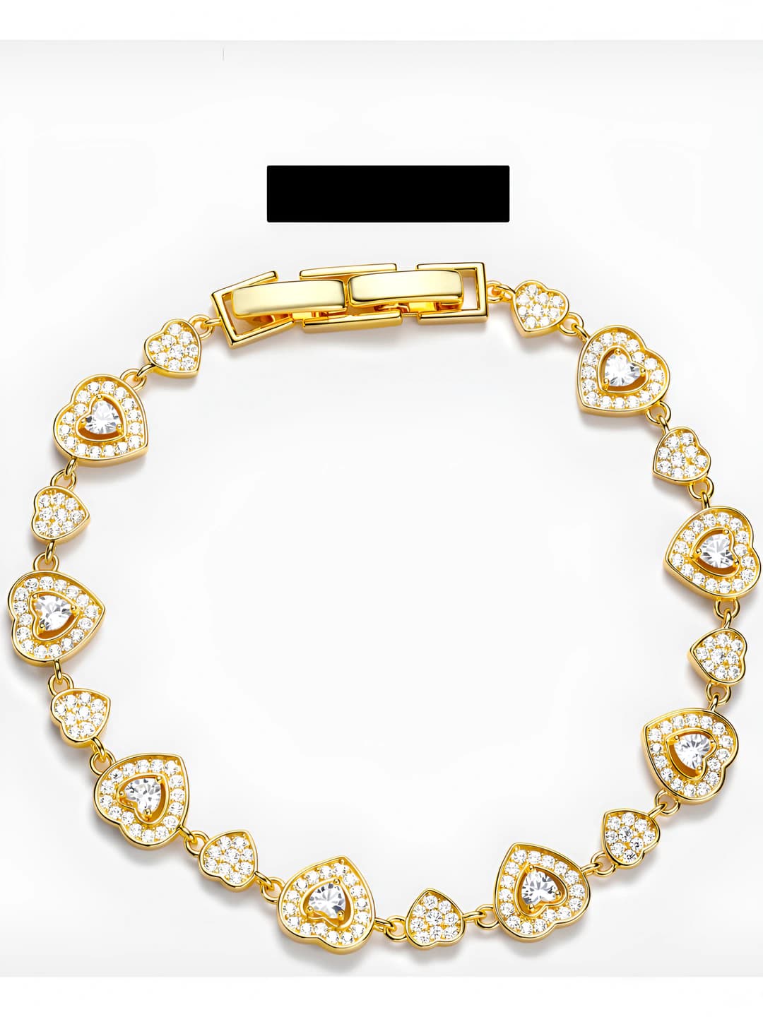 Women's zircon heart necklace and bracelet, light luxury style