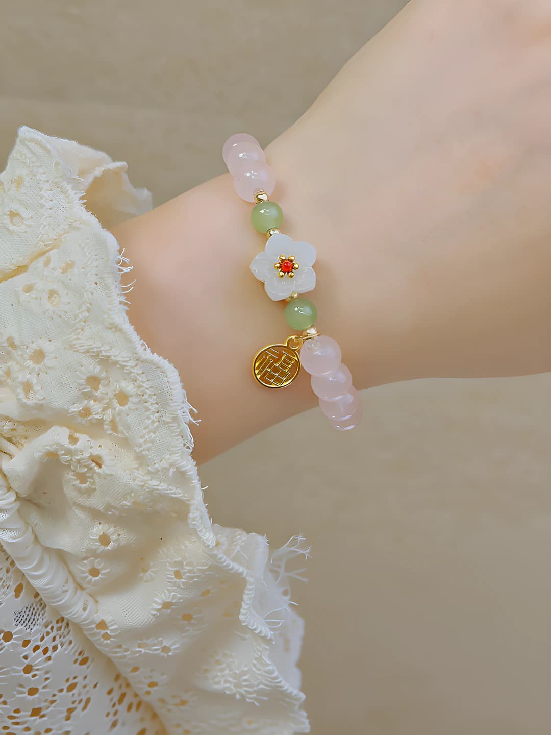 12# Pink beads - Lily of the valley