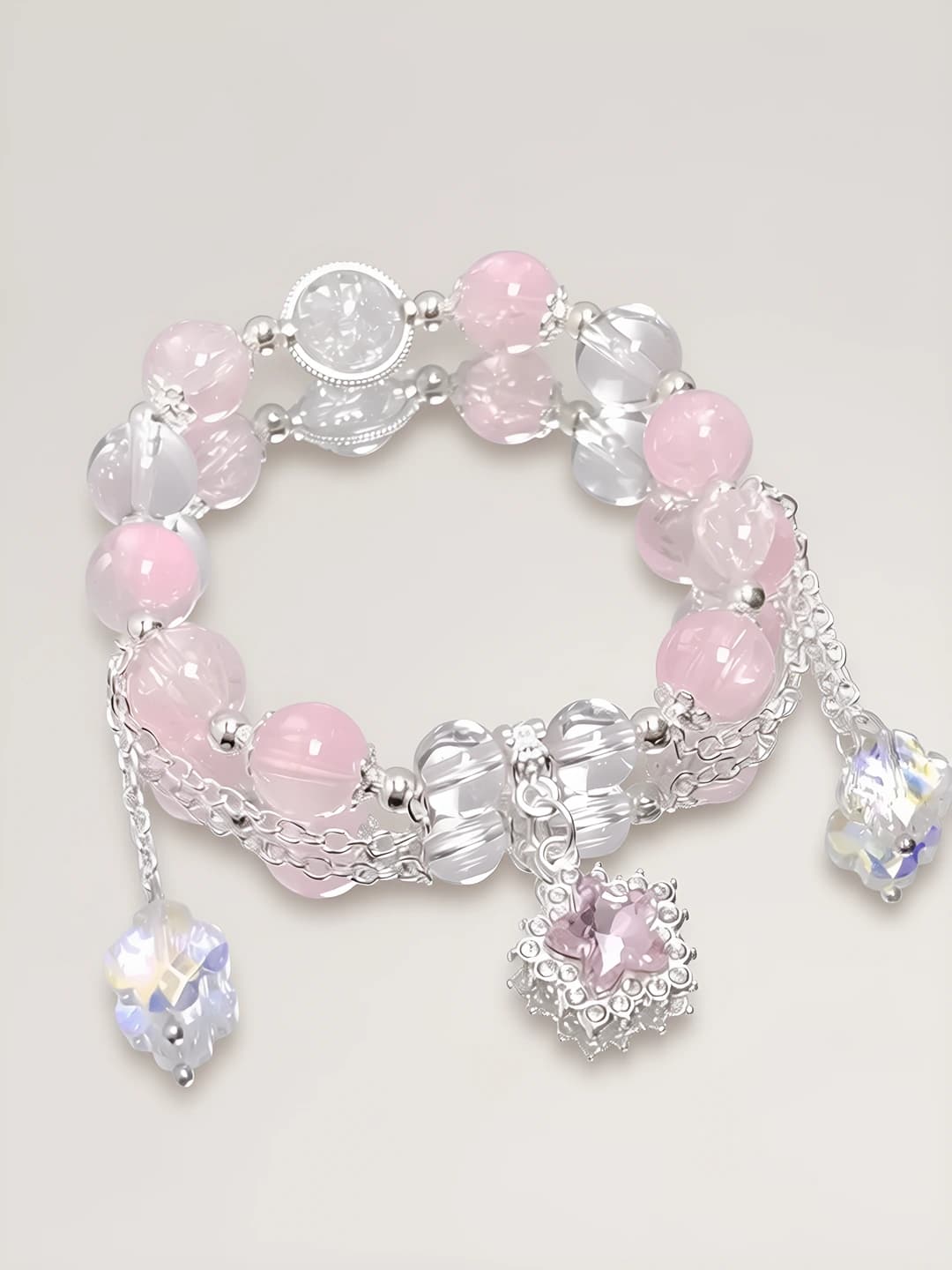 Star clover bracelet pink