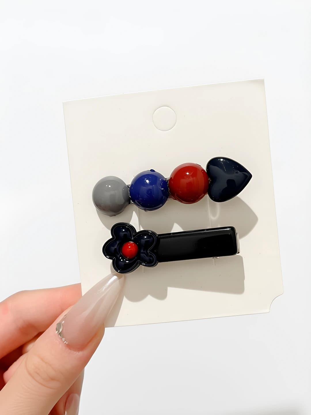 Blue & red flower clip 4.5/5.5 cm