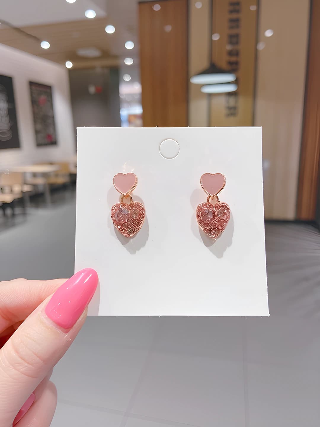 Pink heart, diamond