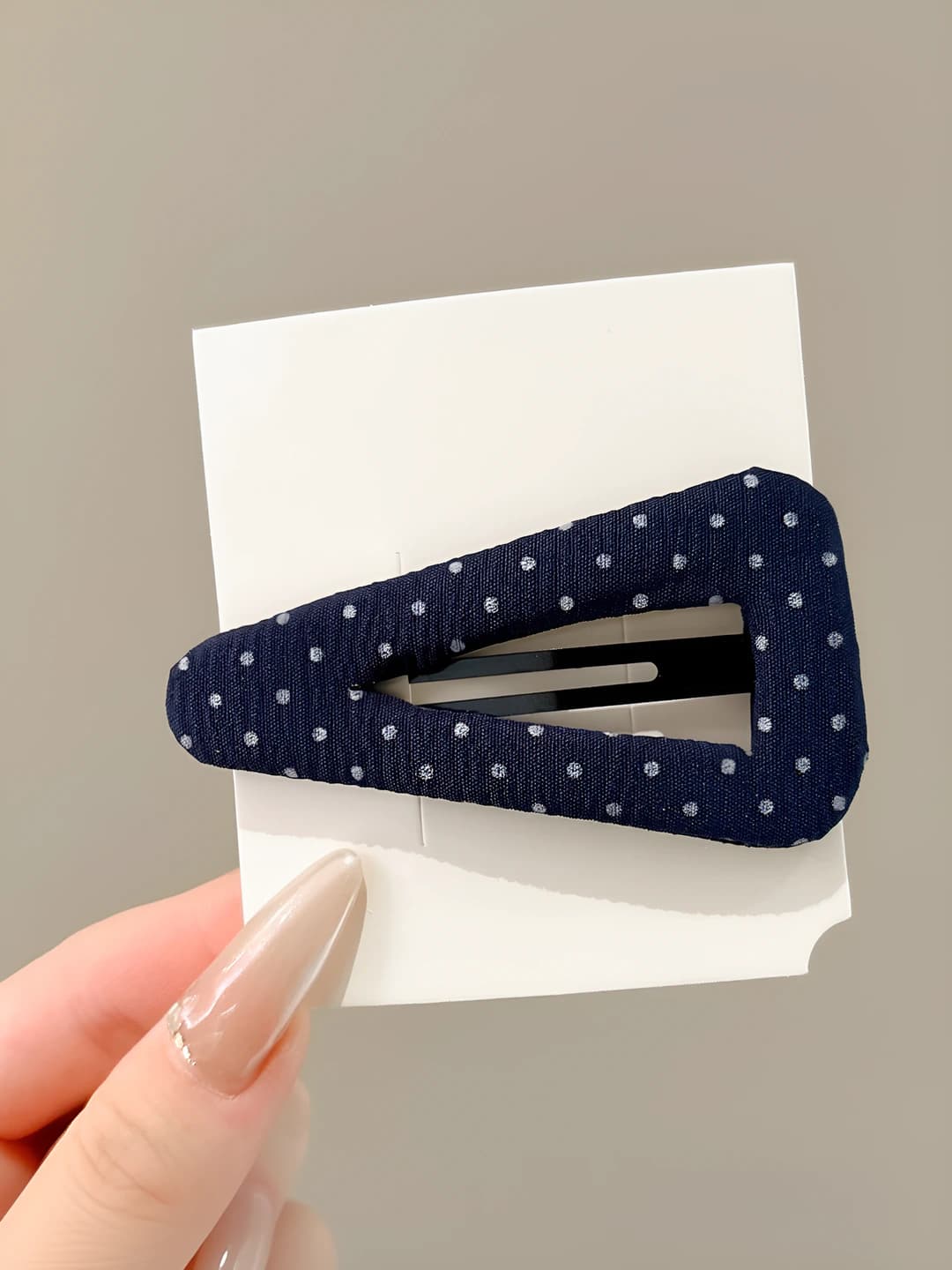 Navy - triangle polka dot, 8 cm