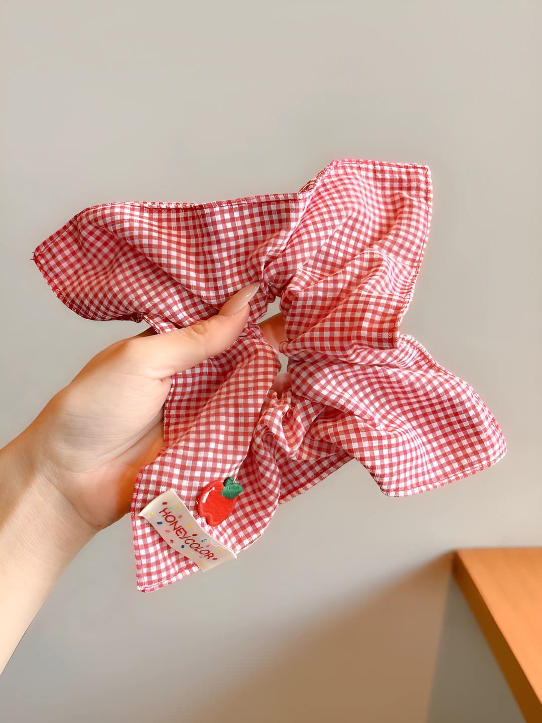 1# Red plaid square 21*22 cm