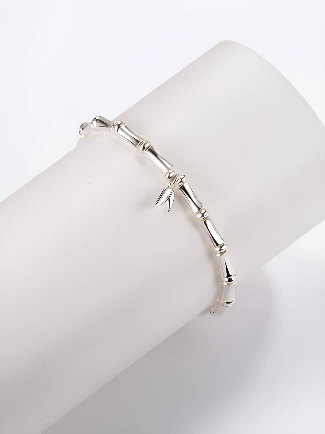 Silver bamboo knot bracelet