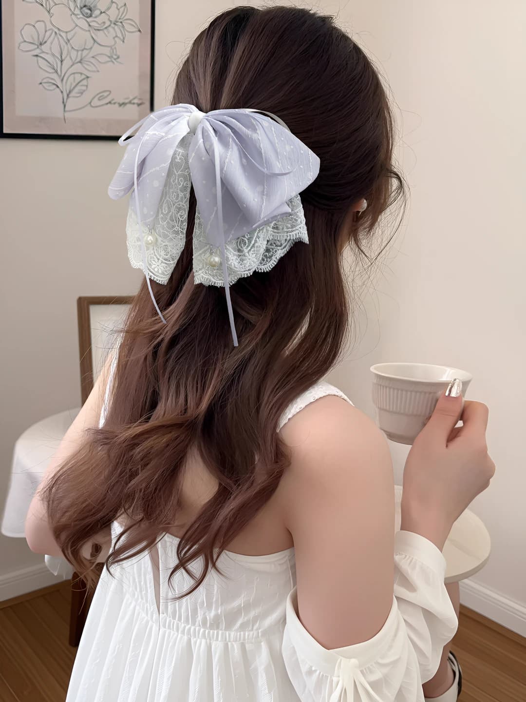 Light purple lace clip ~4.2 cm