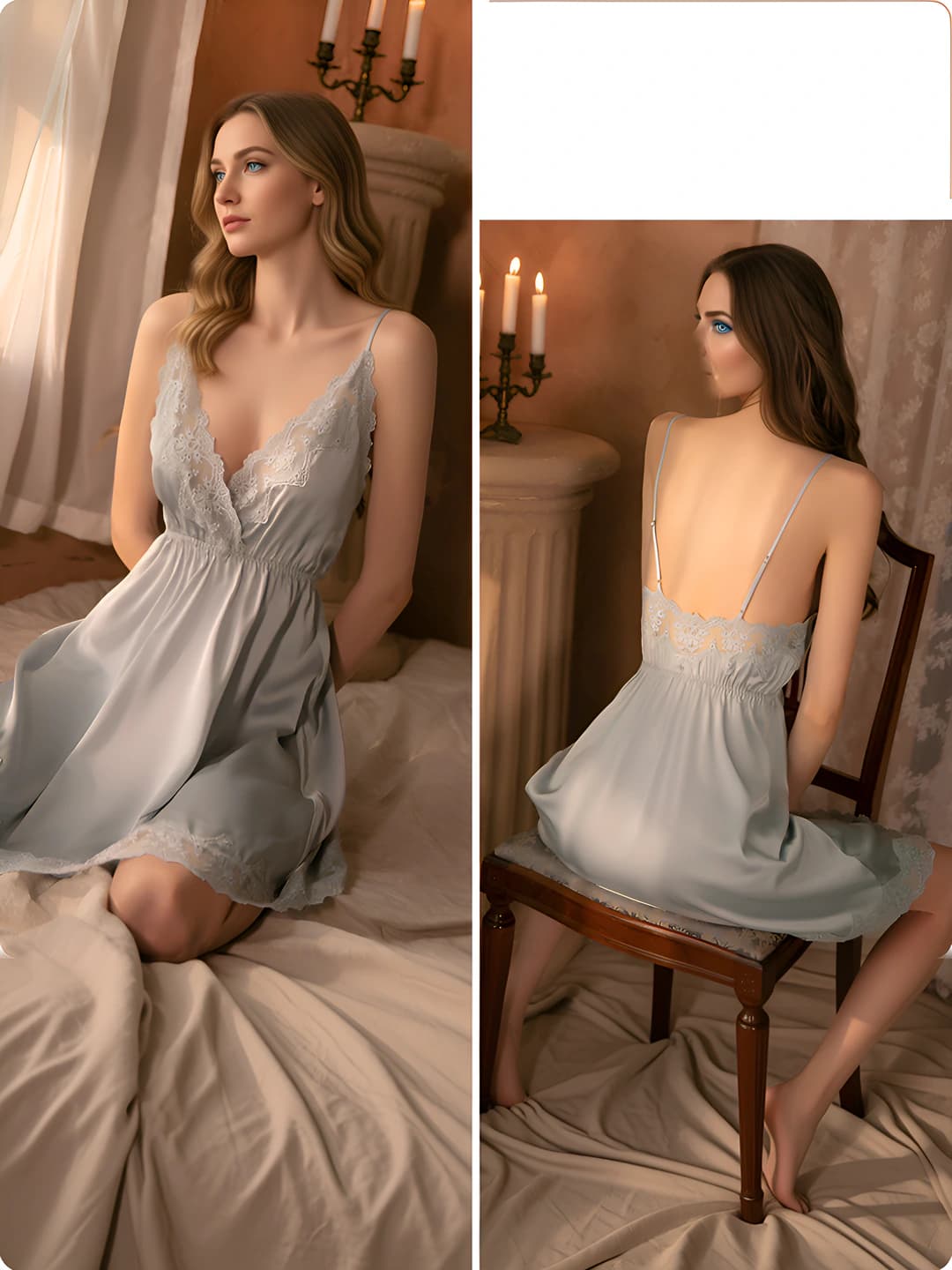 Sky Blue (Pajama Set with Trousers)