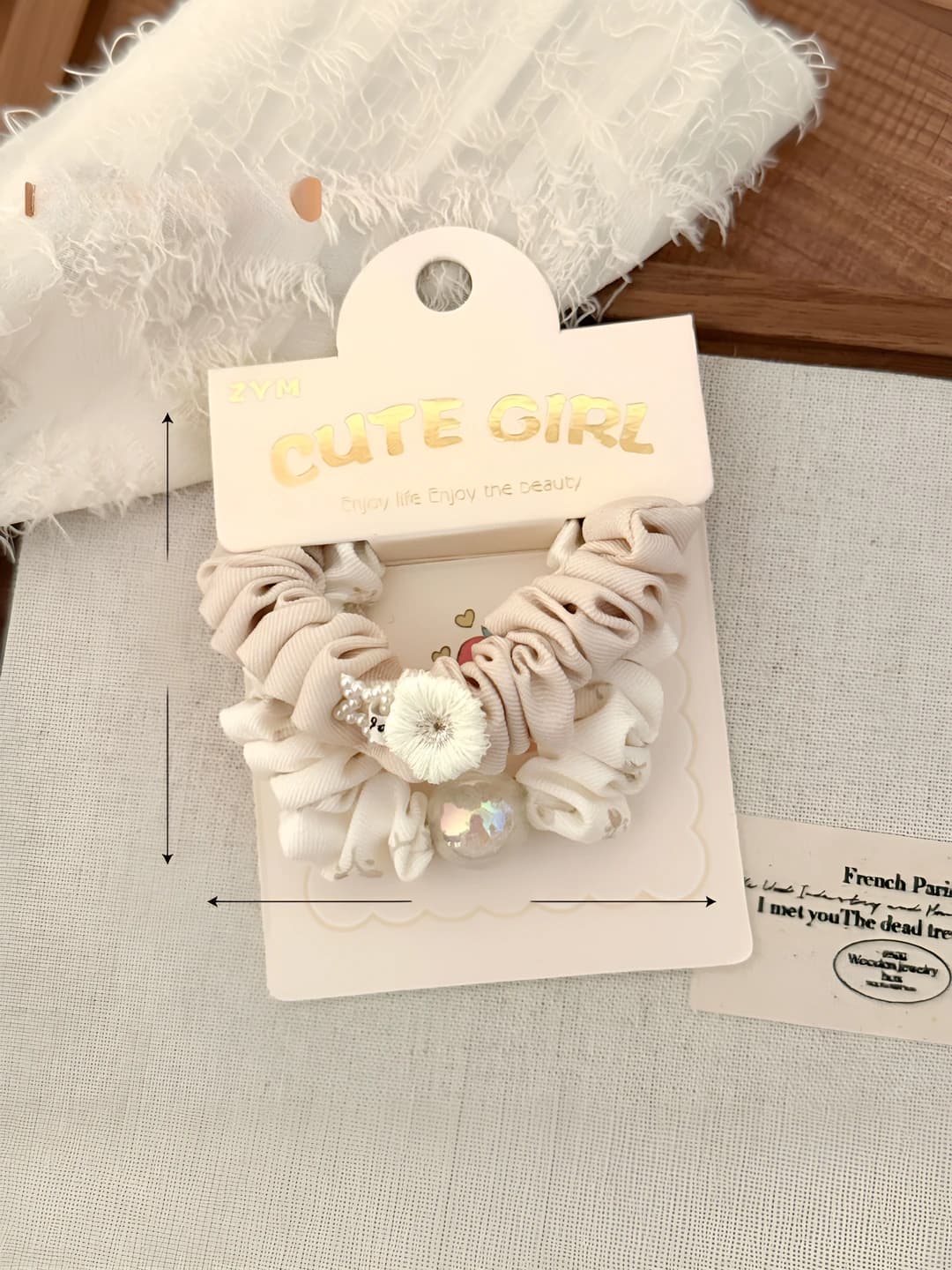 O'rik rang shar, kichik gul, 2 dona, diam. 6.5cm