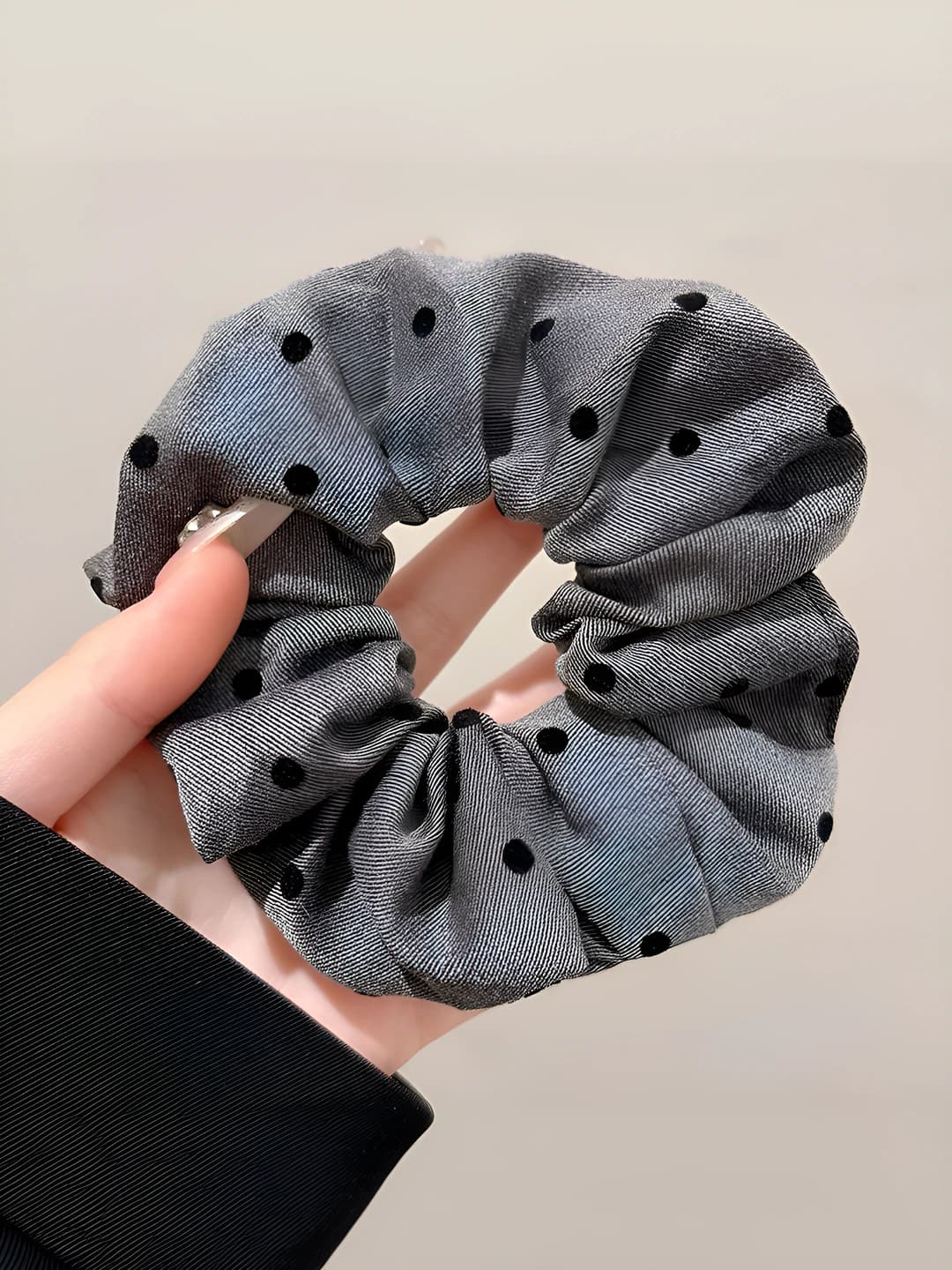 Grey, polka dot