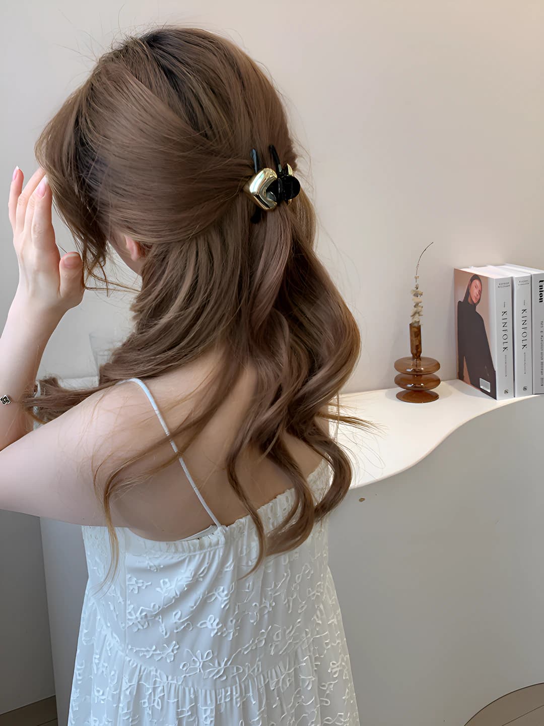 Women's retro simple metal heart hair clip, small bangs clip, headwear