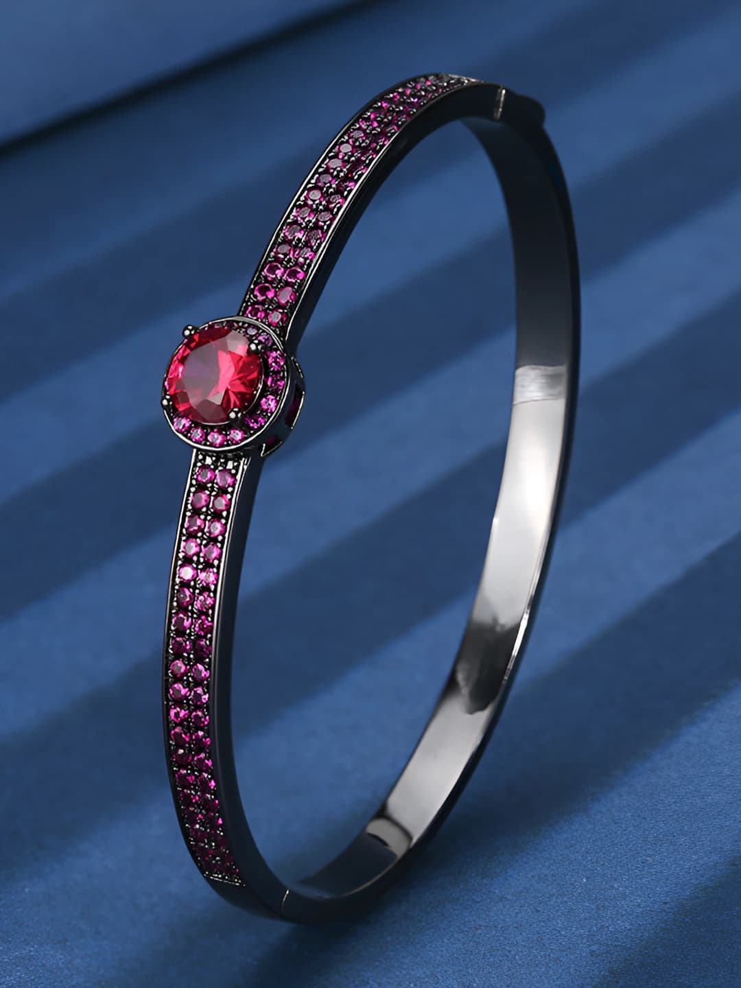 Black-gold red ruby 5# bangle
