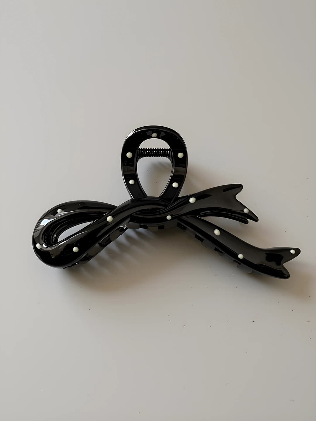Black with white dots ribbon 11 cm