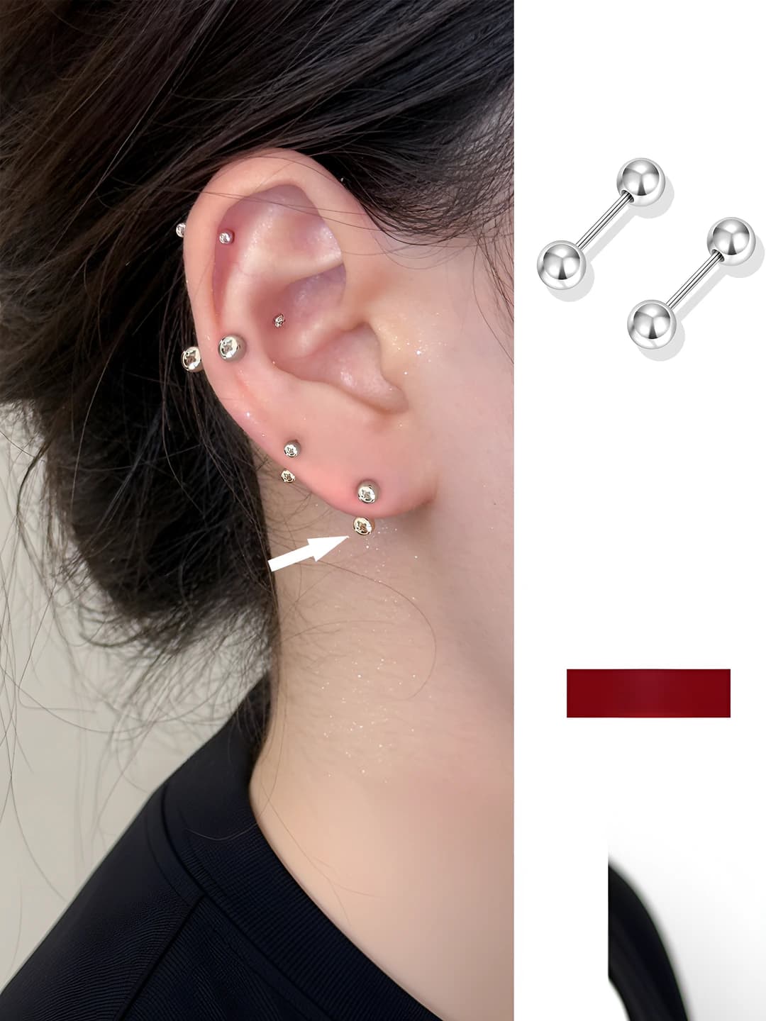8# 5 mm shar quloqcha 1 juft