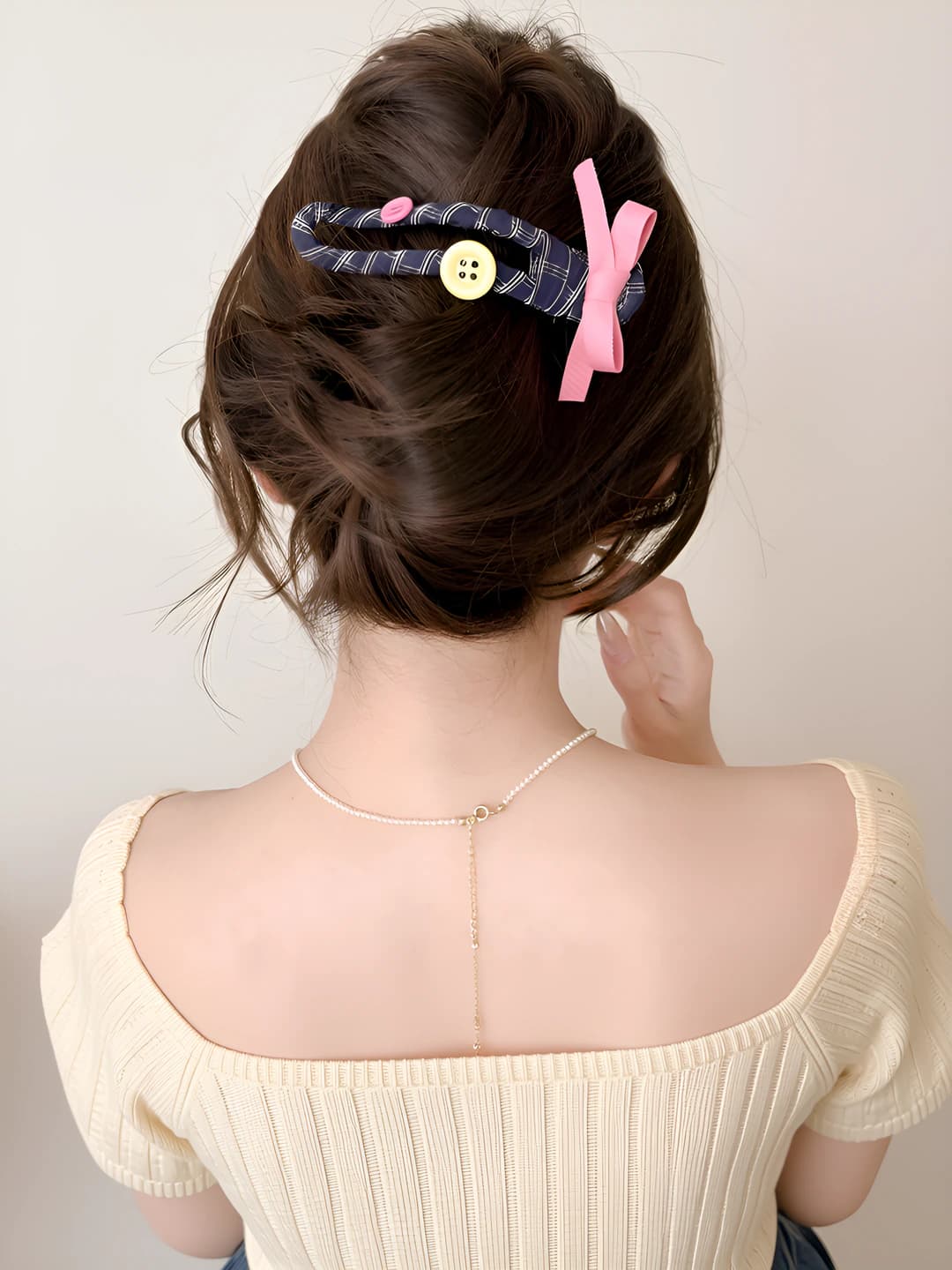 Pink button duck clip 11 cm