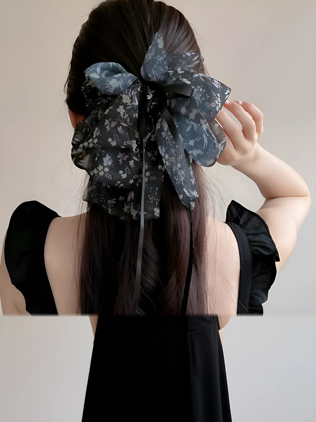 Black floral 3.8 cm
